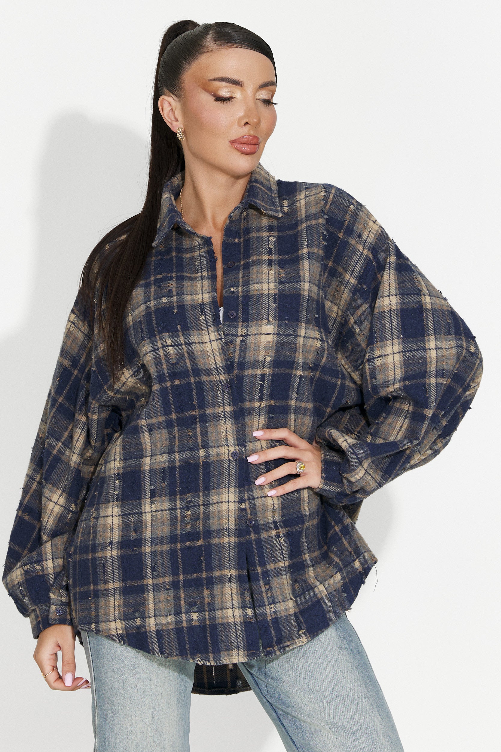 Camasa dama casual bleumarin Jasara Bogas