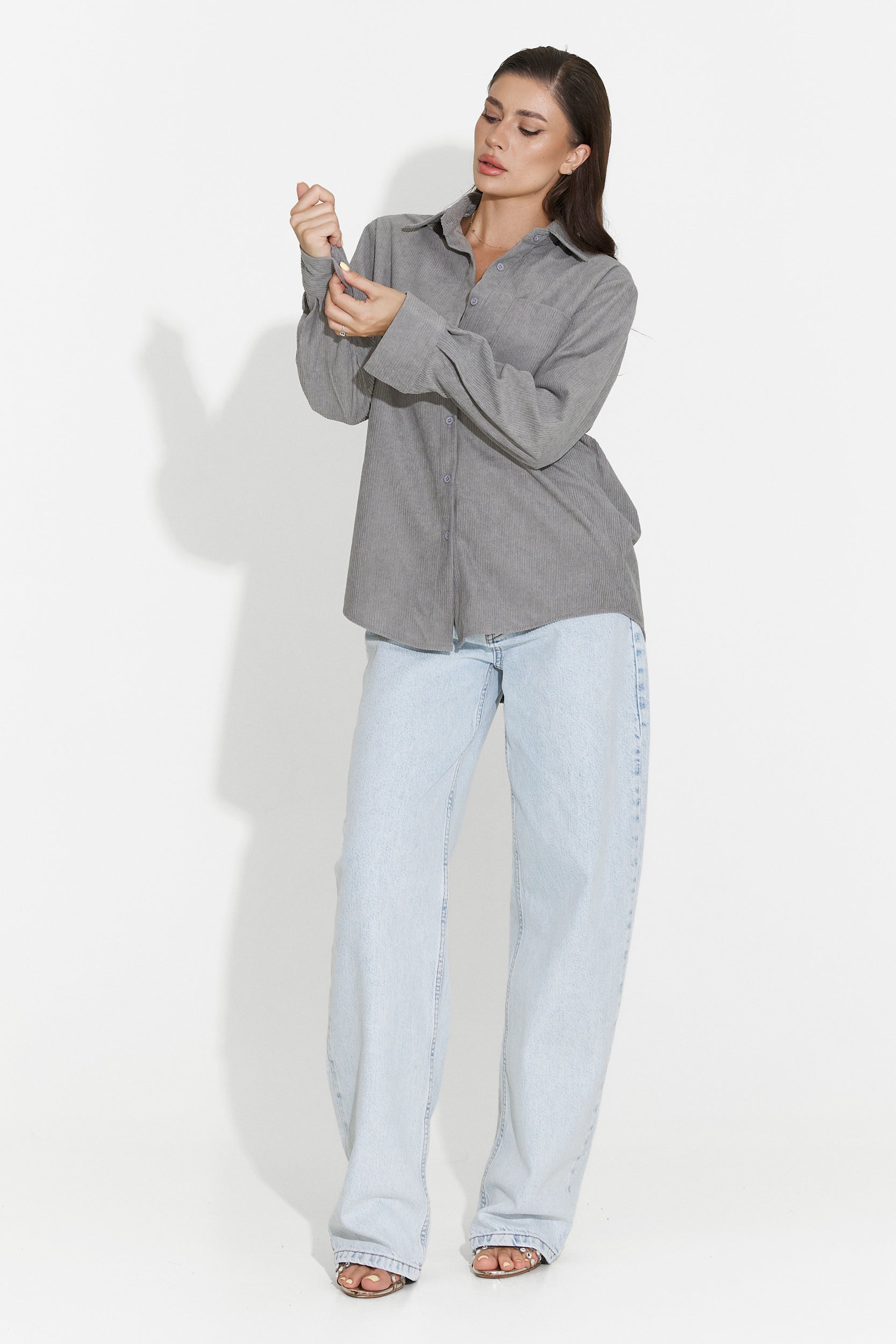 Camasa dama casual gri Deliora Bogas