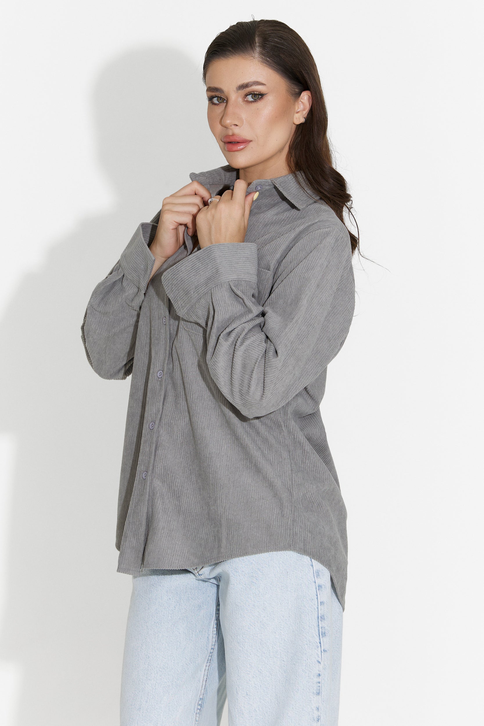 Camasa dama casual gri Deliora Bogas