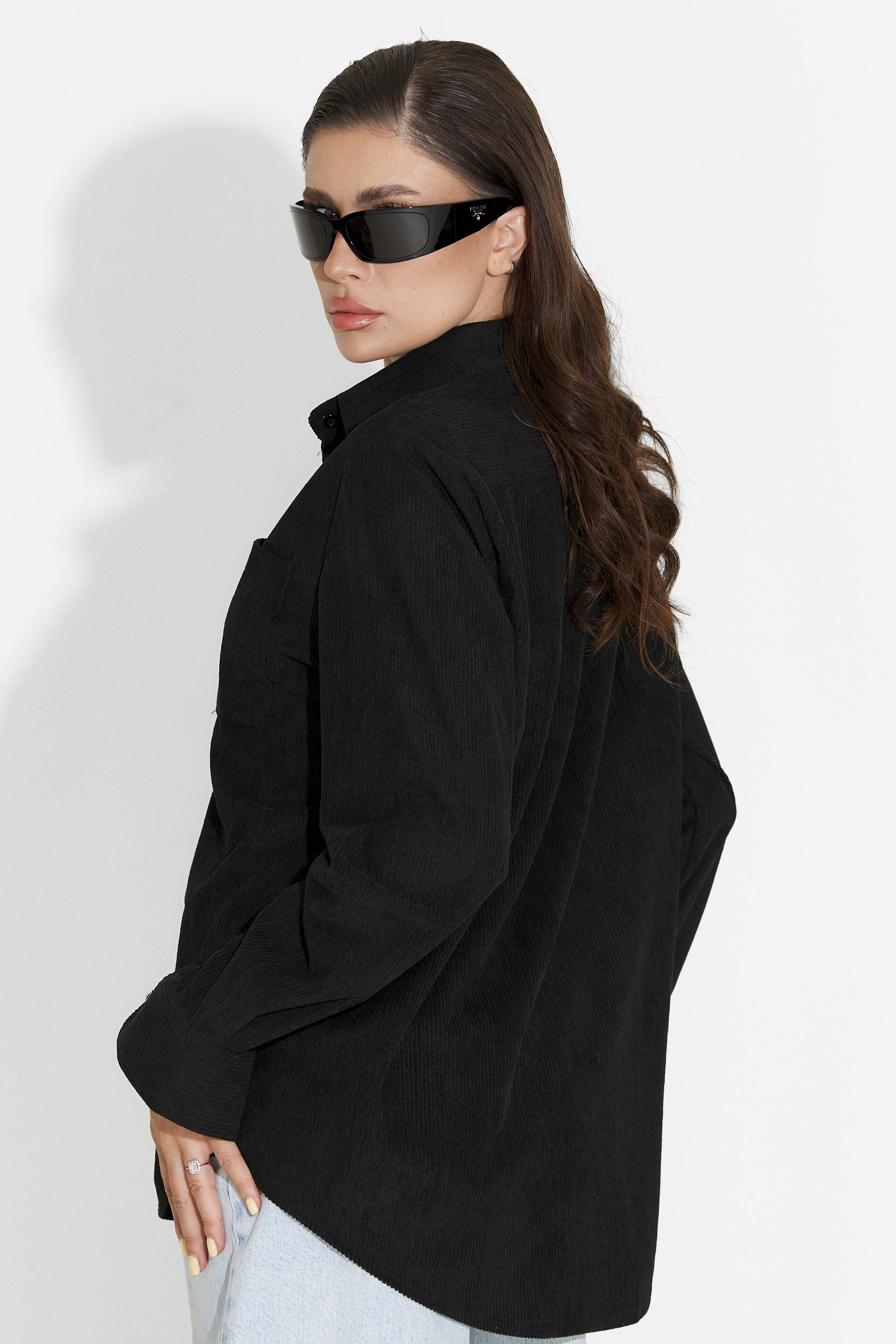 Camasa dama casual neagra Deliora Bogas