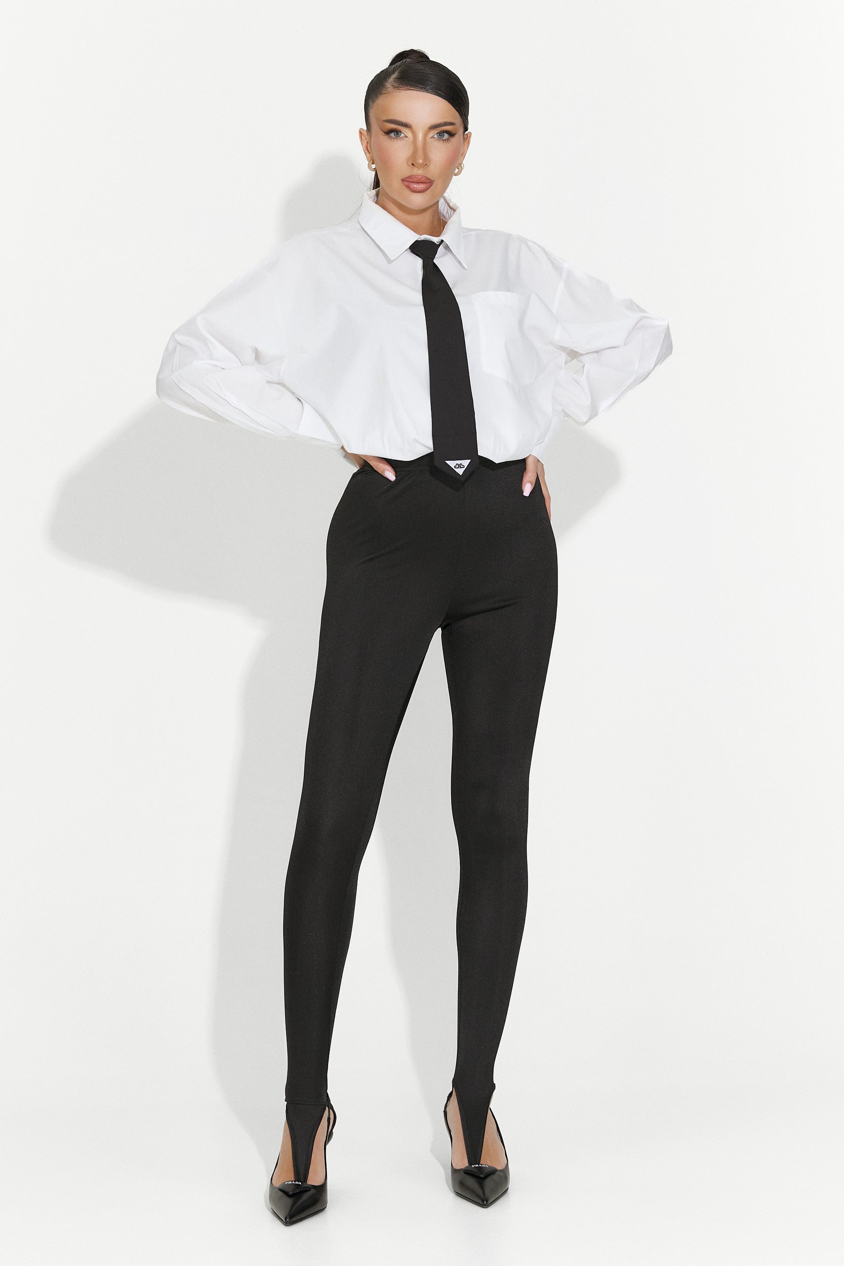 Colanti dama casual negri Ludica Bogas