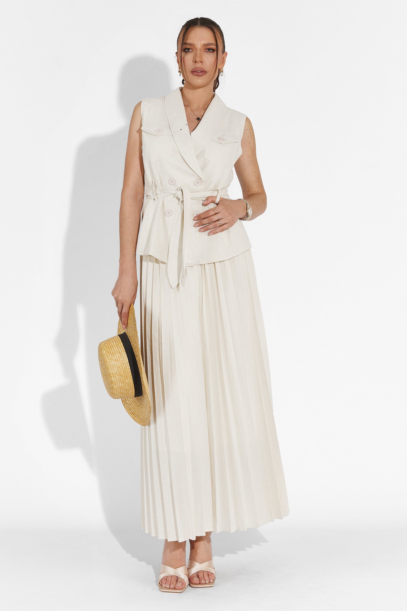 Compleu cu fusta bej Timothy Bogas