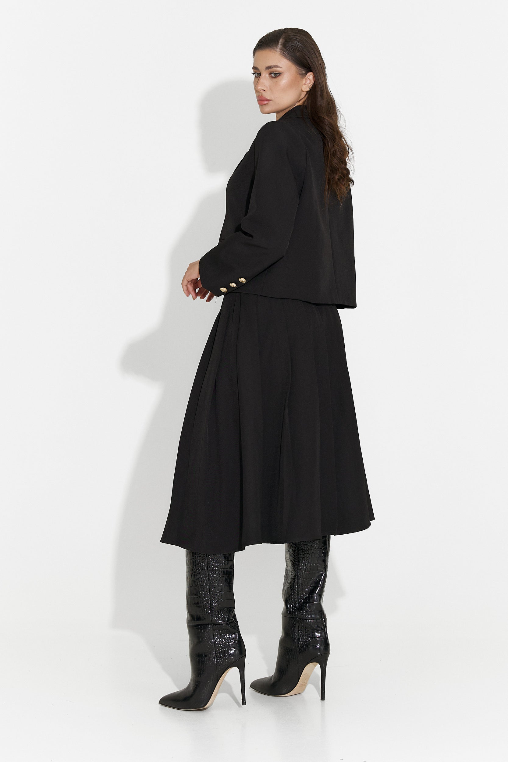 Compleu cu fusta midi negru Aurina Bogas