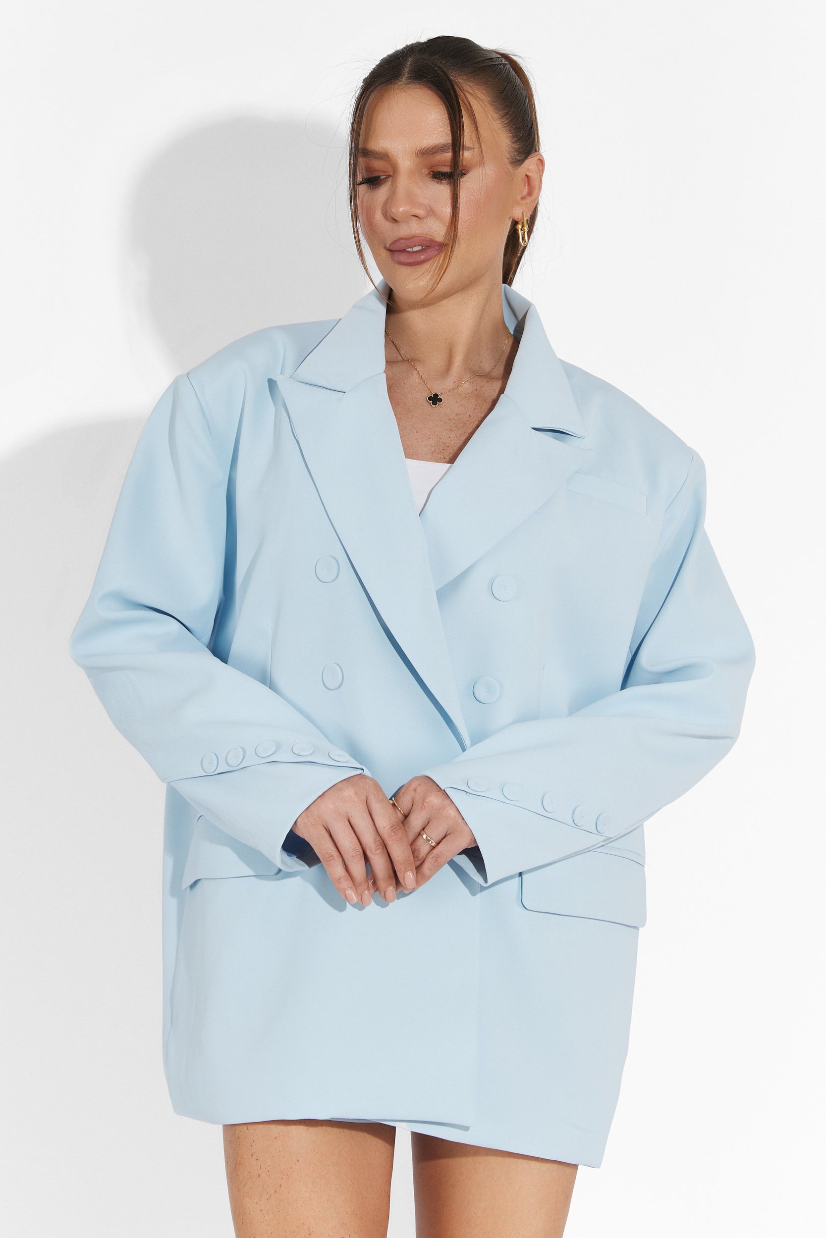 Compleu cu pantaloni scurti bleu Smozy Bogas