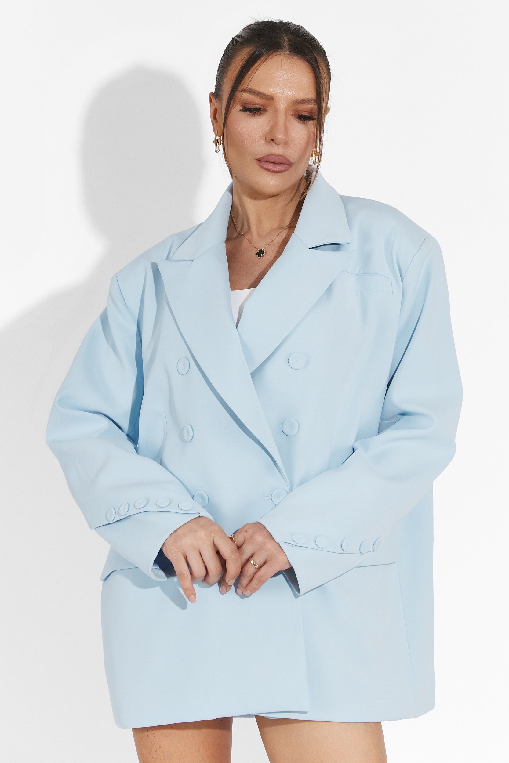 Compleu cu pantaloni scurti bleu Smozy Bogas