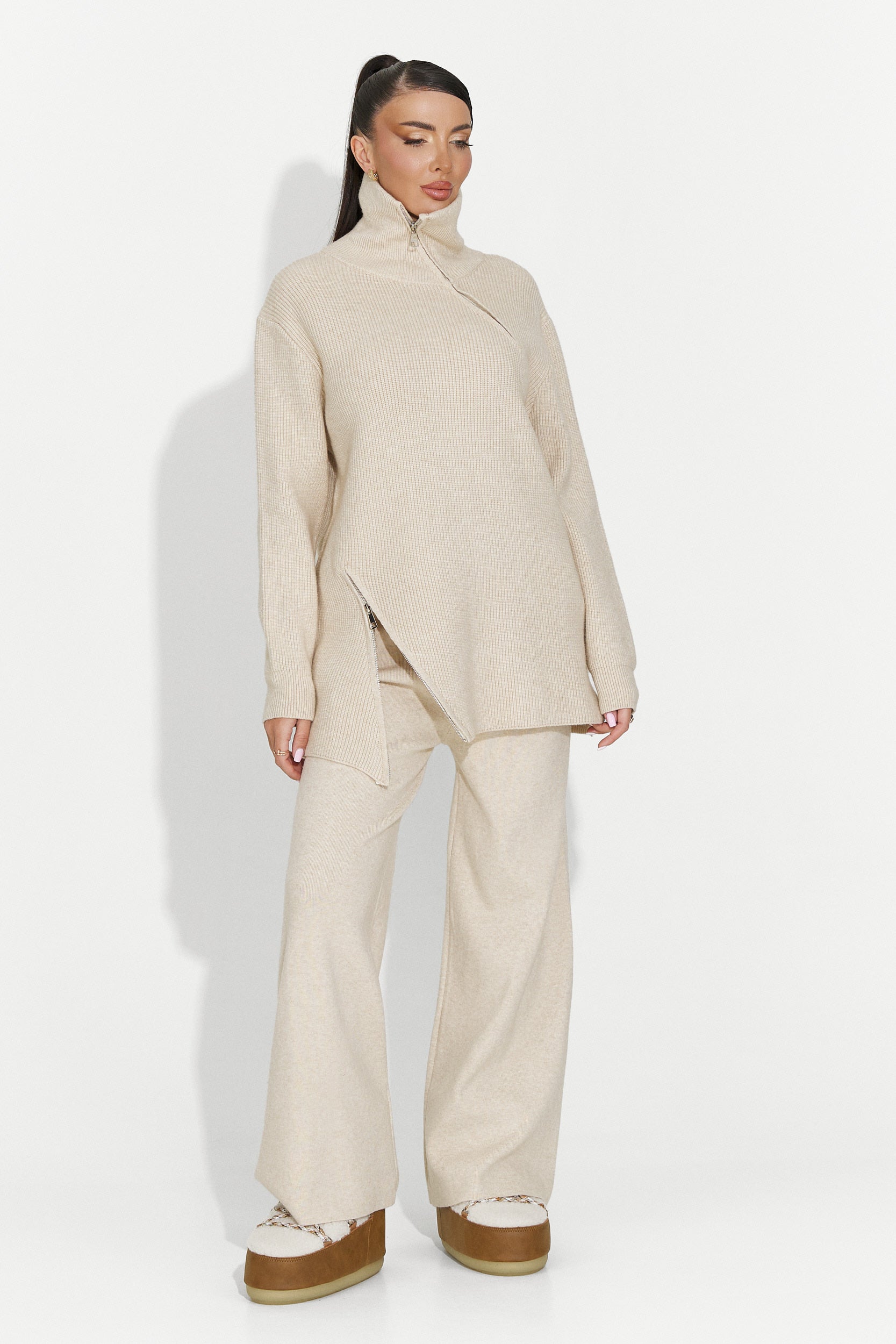 Compleu dama casual bej Arliena Bogas