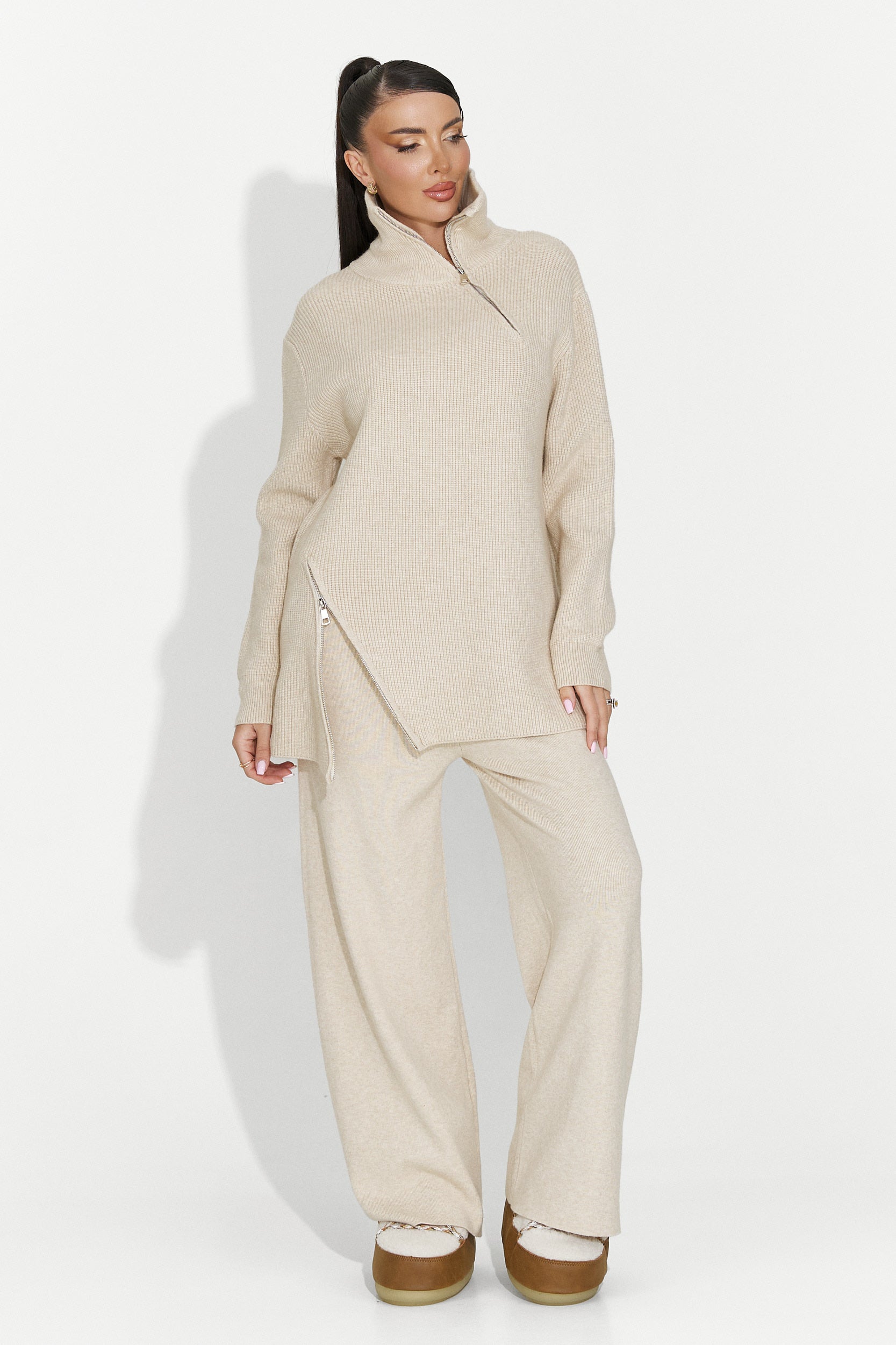 Compleu dama casual bej Arliena Bogas