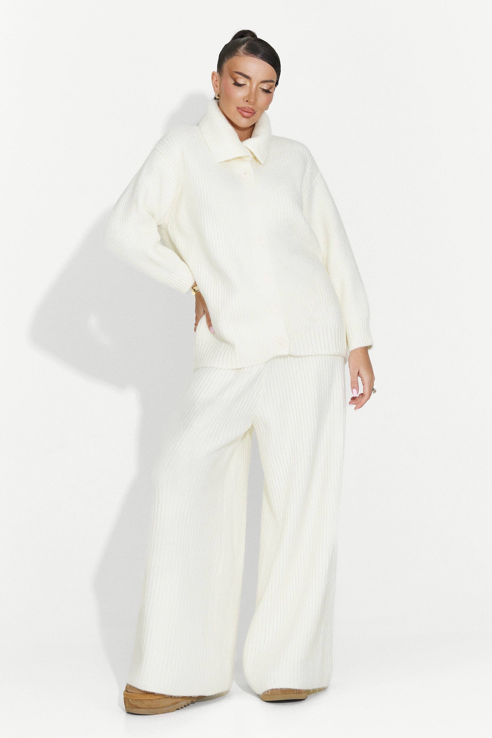 Compleu dama casual bej Verlia Bogas