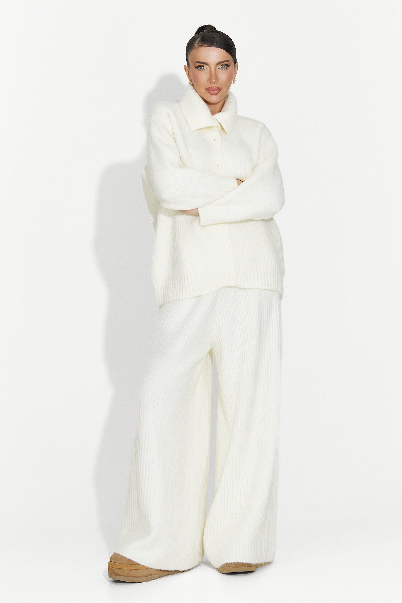 Compleu dama casual bej Verlia Bogas