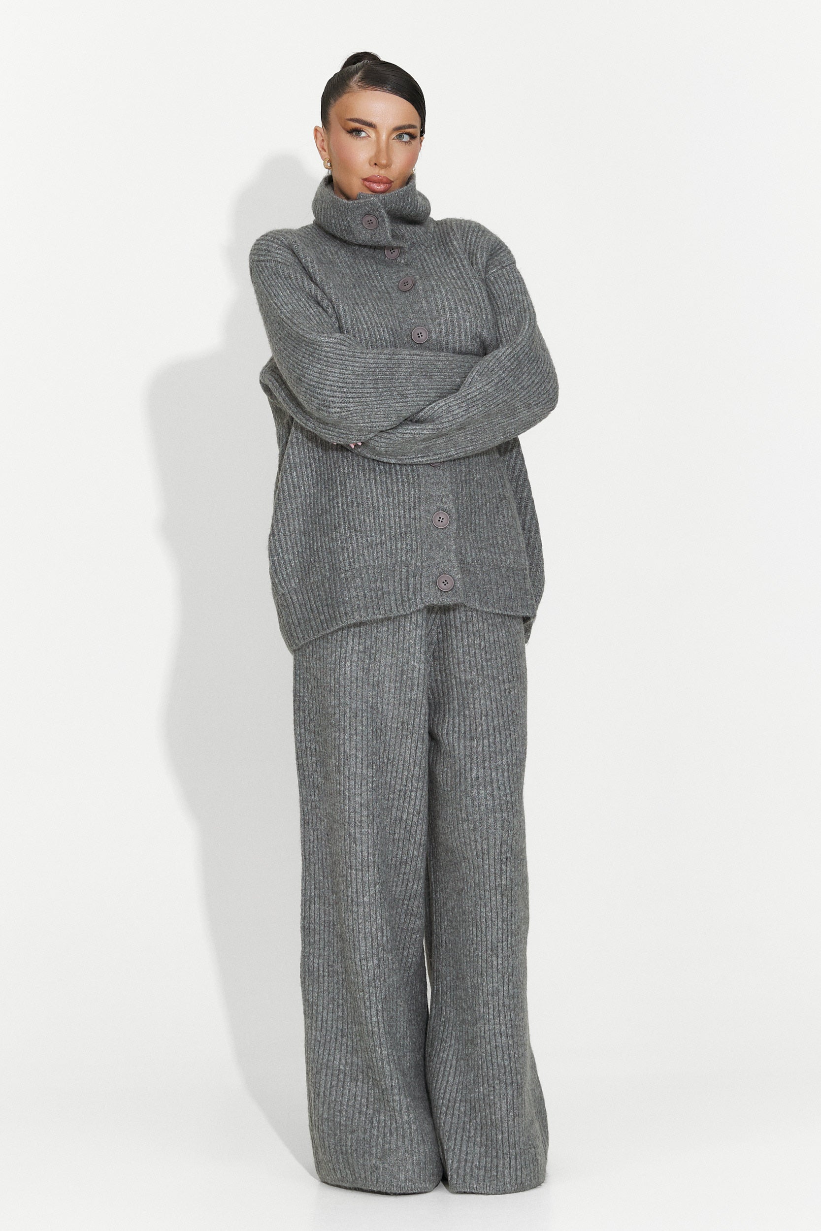 Compleu dama casual gri Verlia Bogas