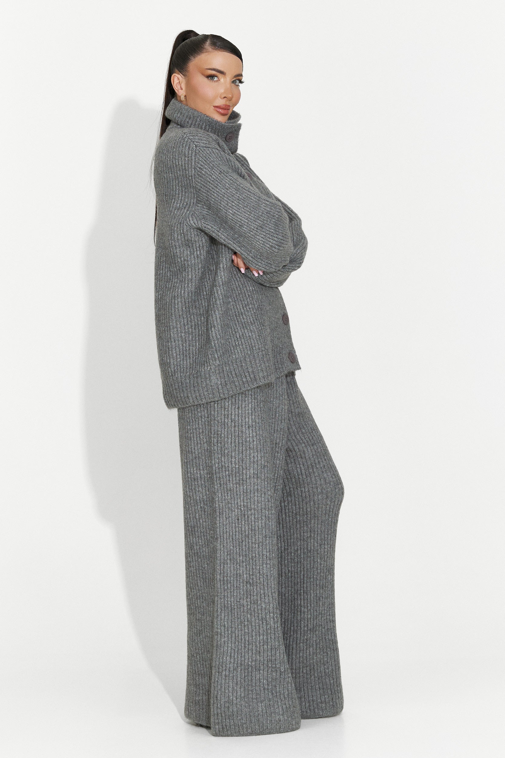 Compleu dama casual gri Verlia Bogas