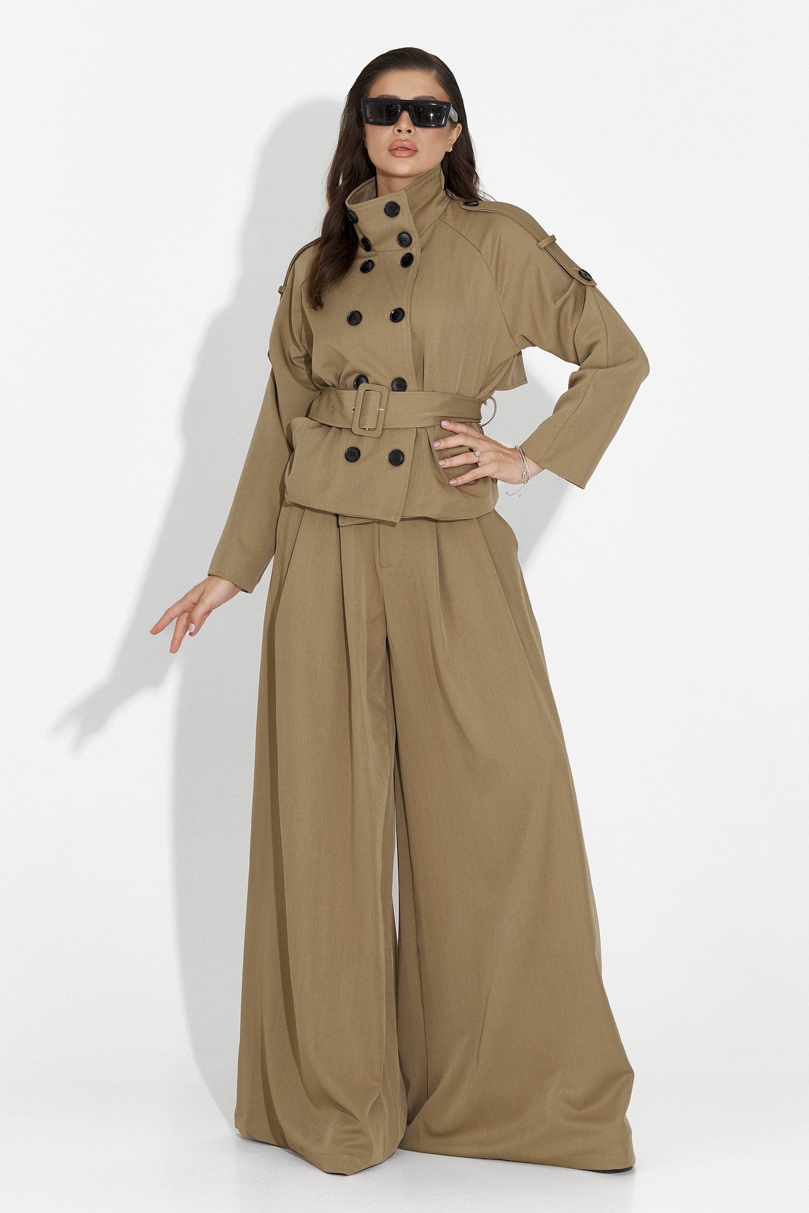 Compleu dama elegant maro Belora Bogas