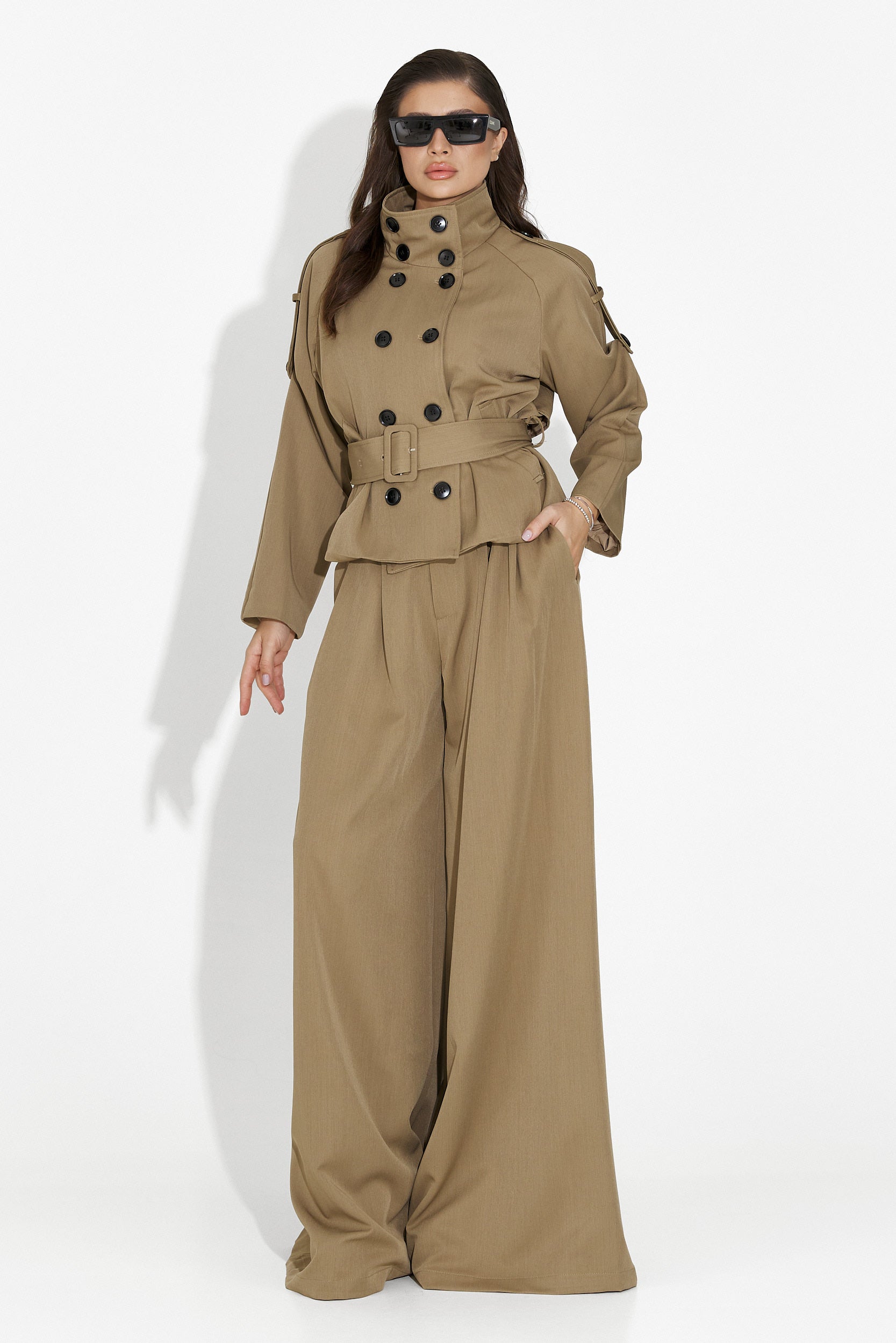 Compleu dama elegant maro Belora Bogas