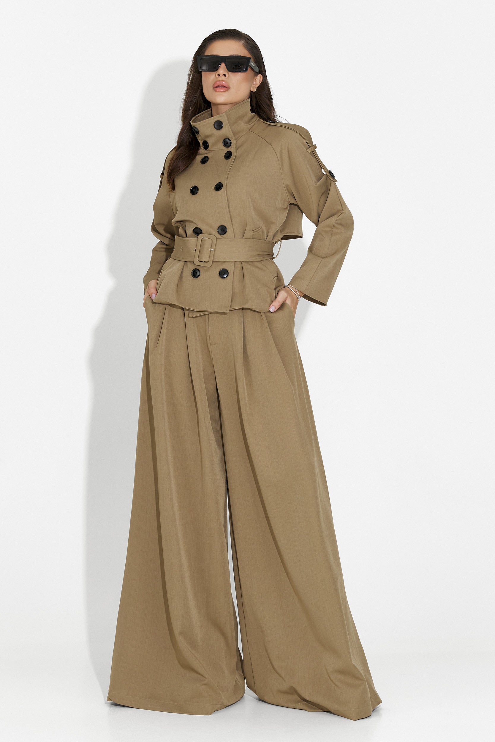 Compleu dama elegant maro Belora Bogas