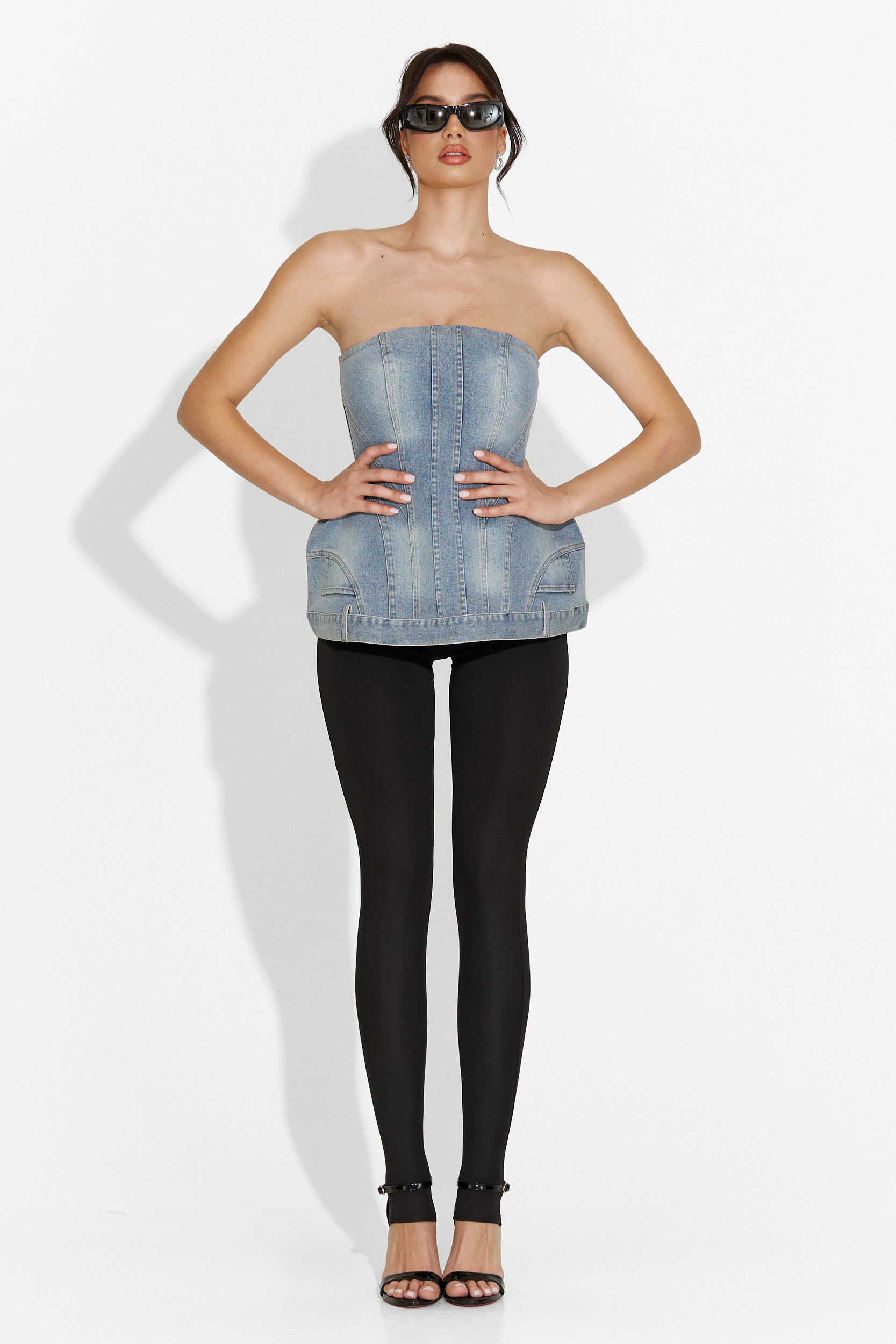 Corset dama casual bleu Petrycia Bogas