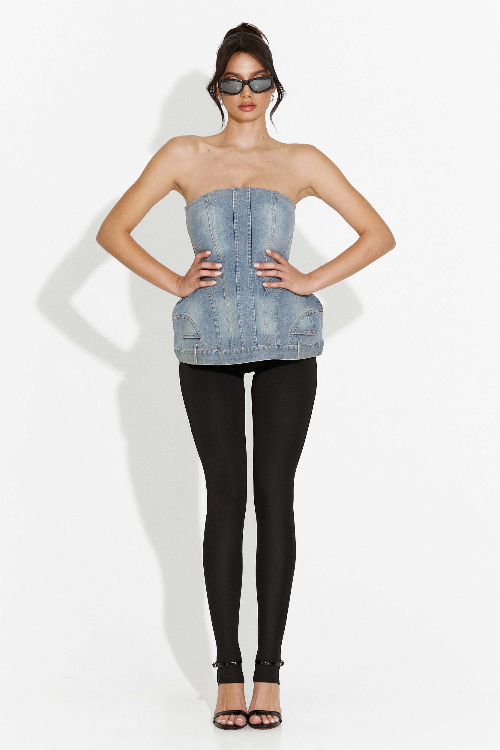 Corset dama casual bleu Petrycia Bogas