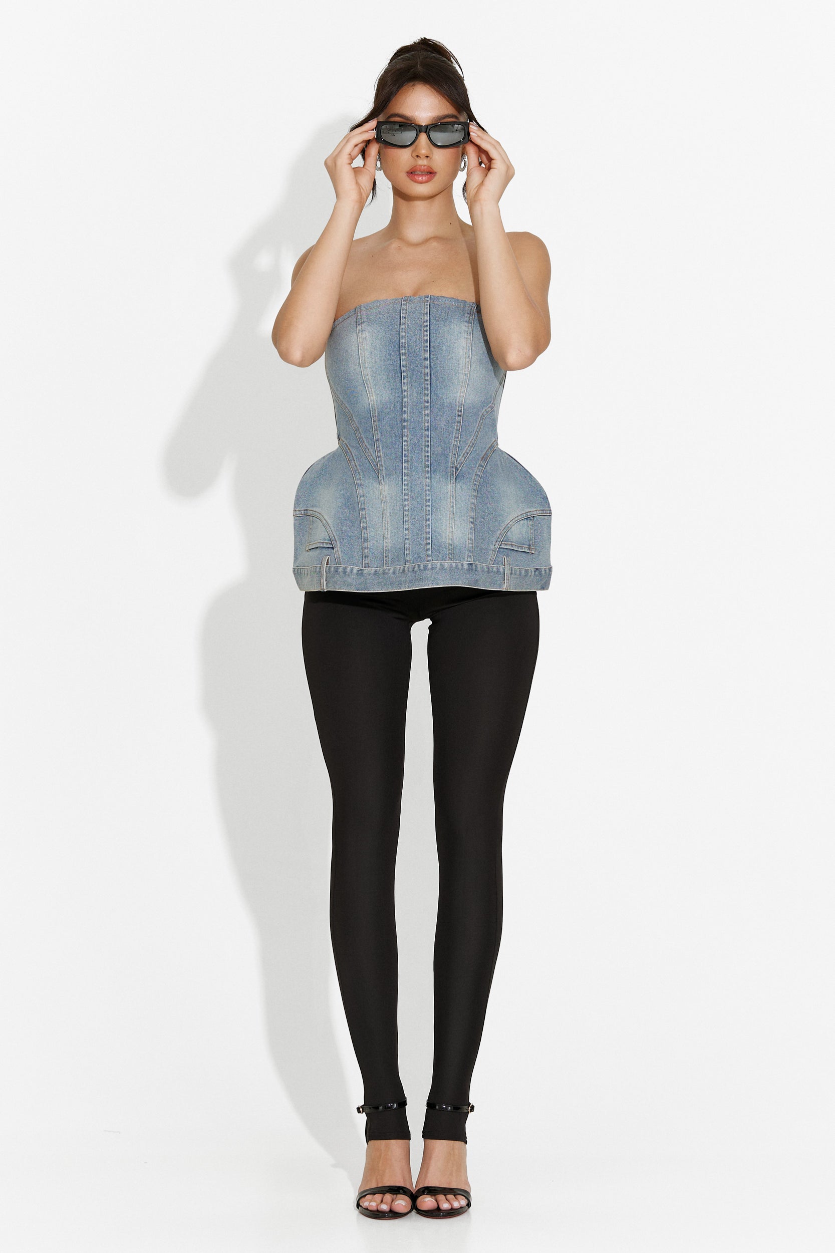 Corset dama casual bleu Petrycia Bogas