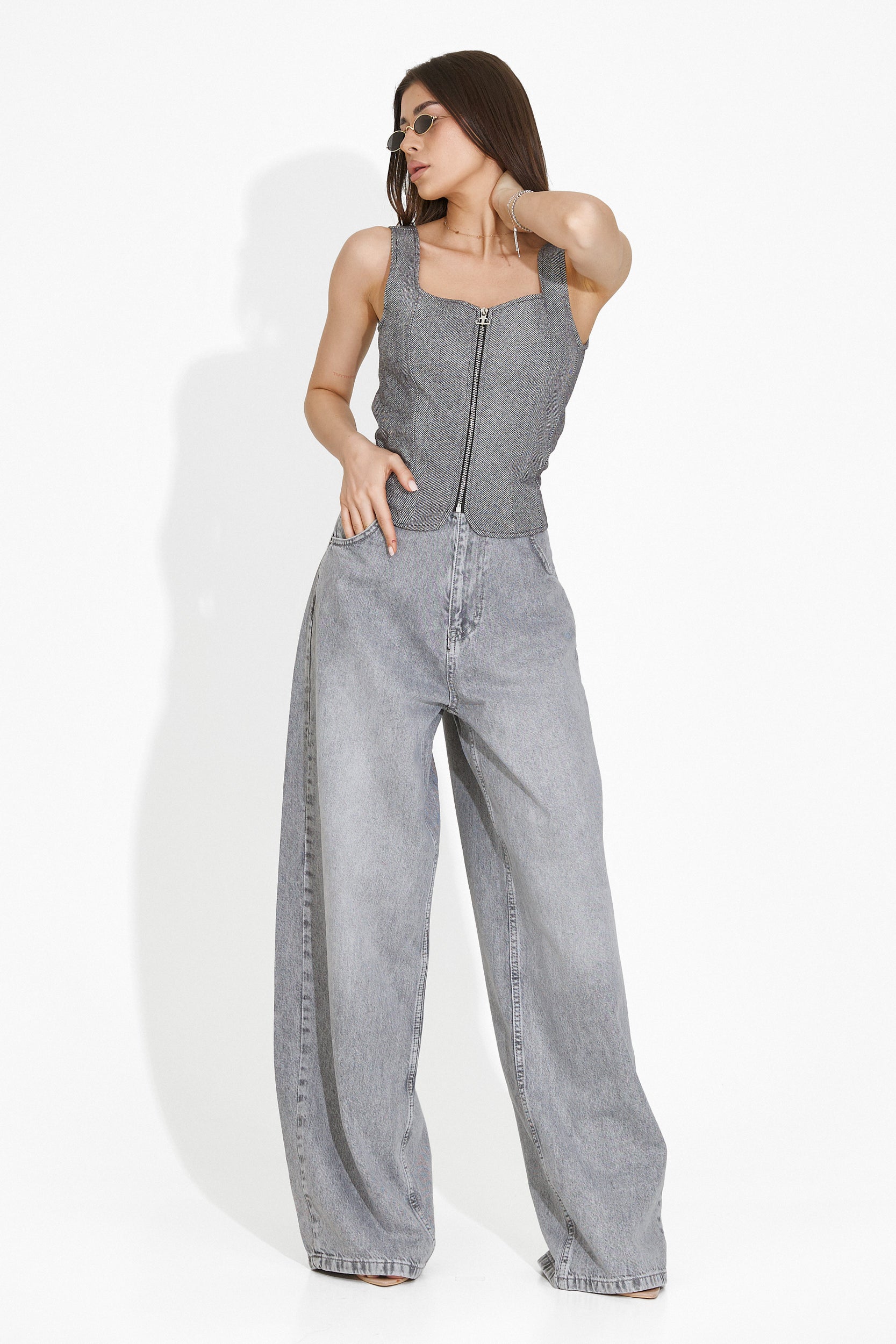 Corset dama elegant gri Suzana Bogas