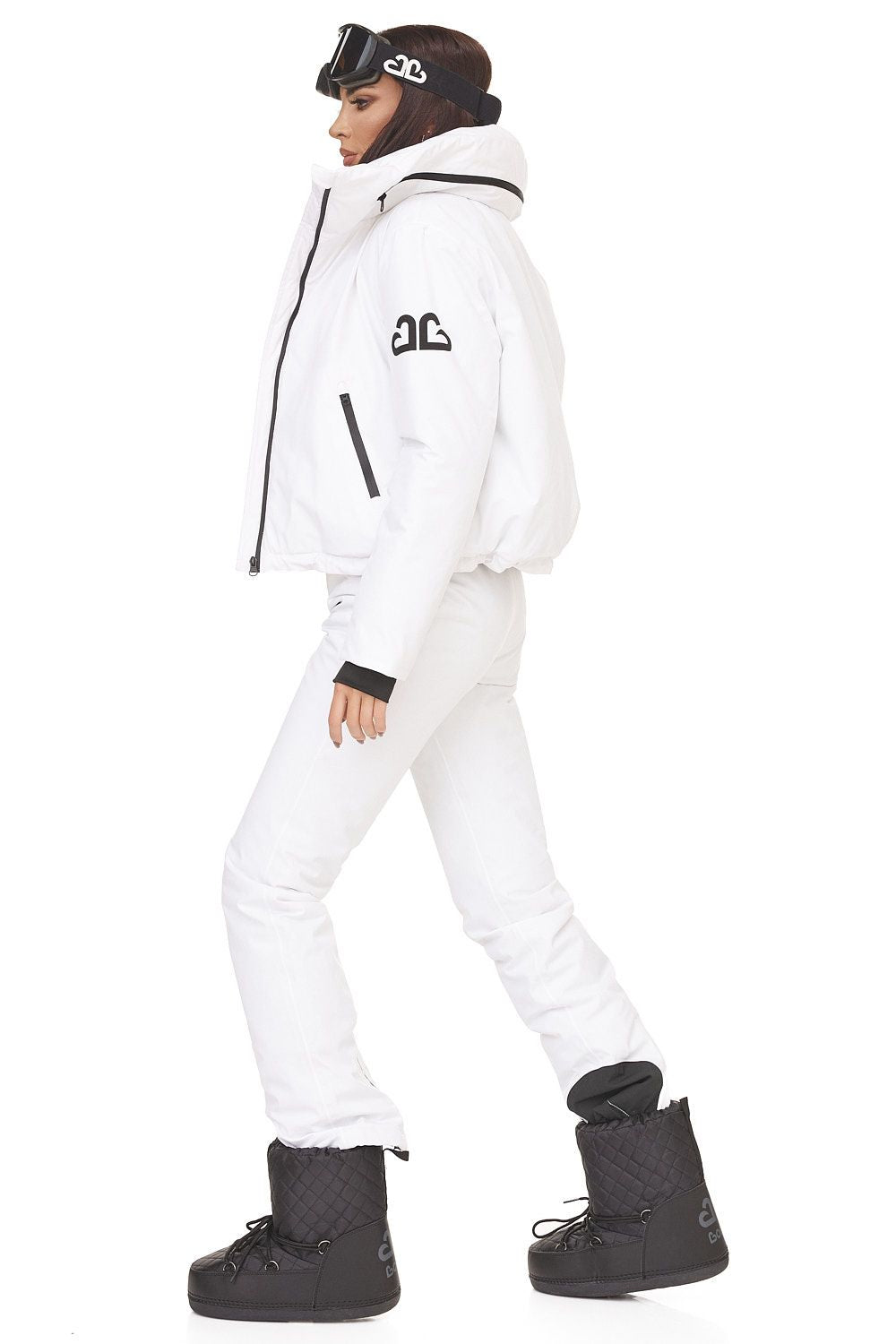 Costum ski casual alb Reasia Bogas