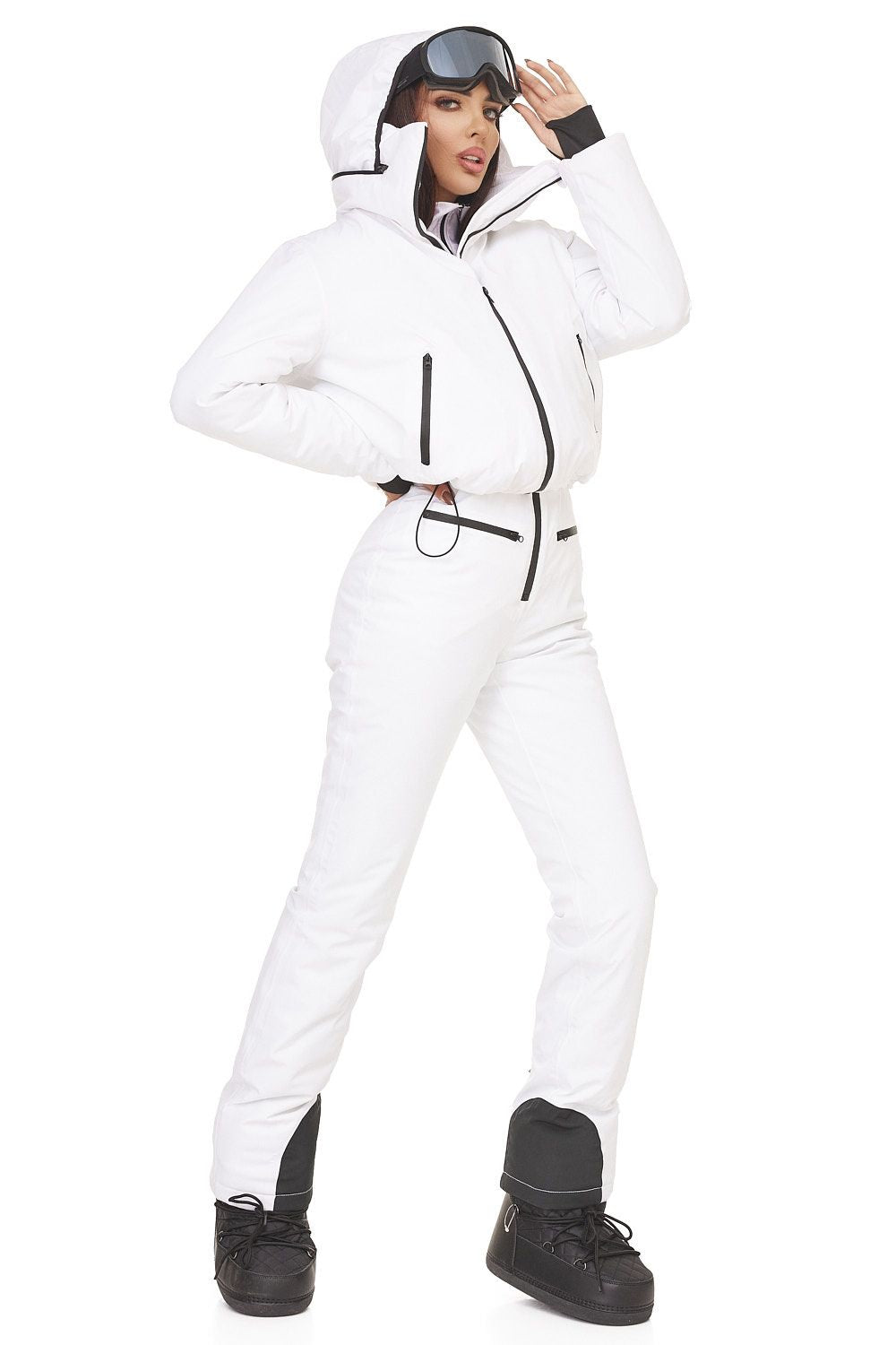 Costum ski casual alb Reasia Bogas