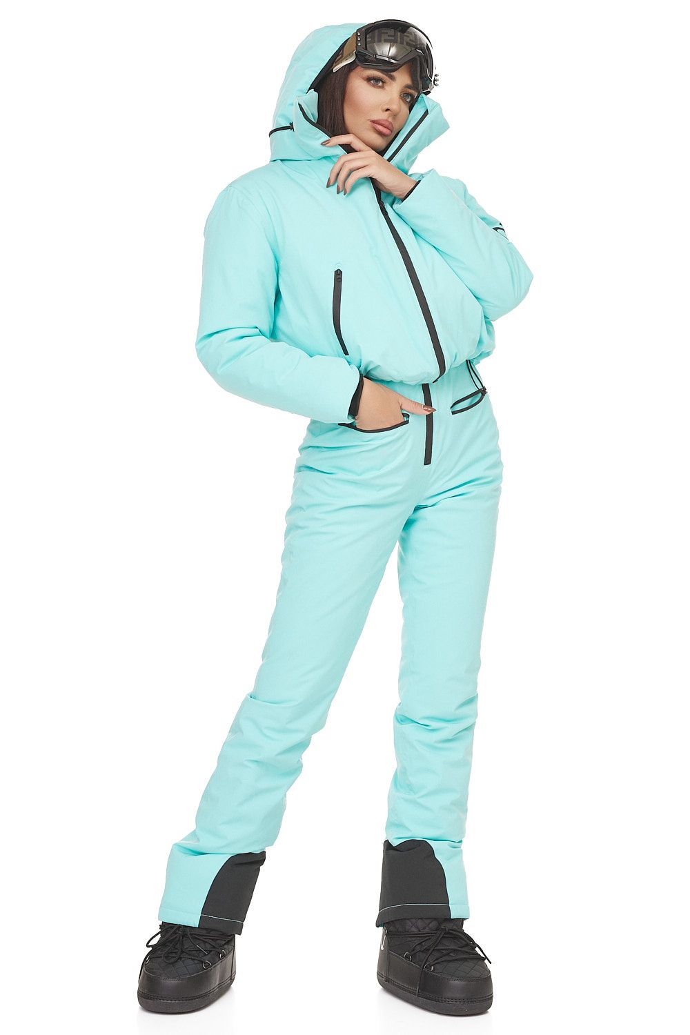 Costum ski casual turcoaz Reasia Bogas