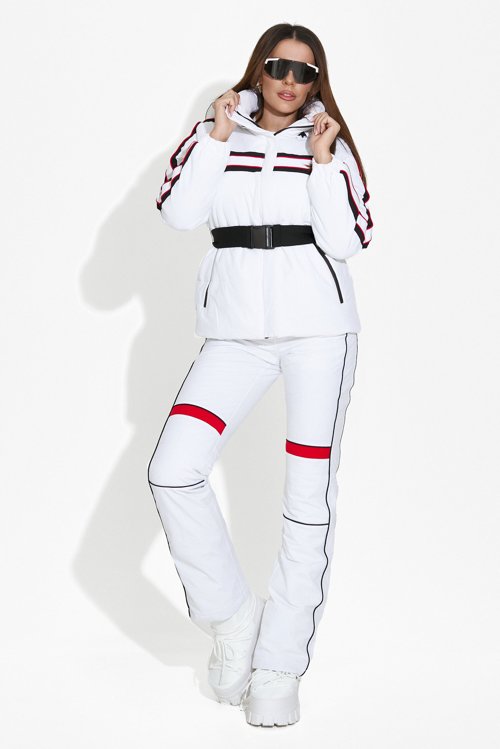 Costum ski dama alb Zapys Bogas