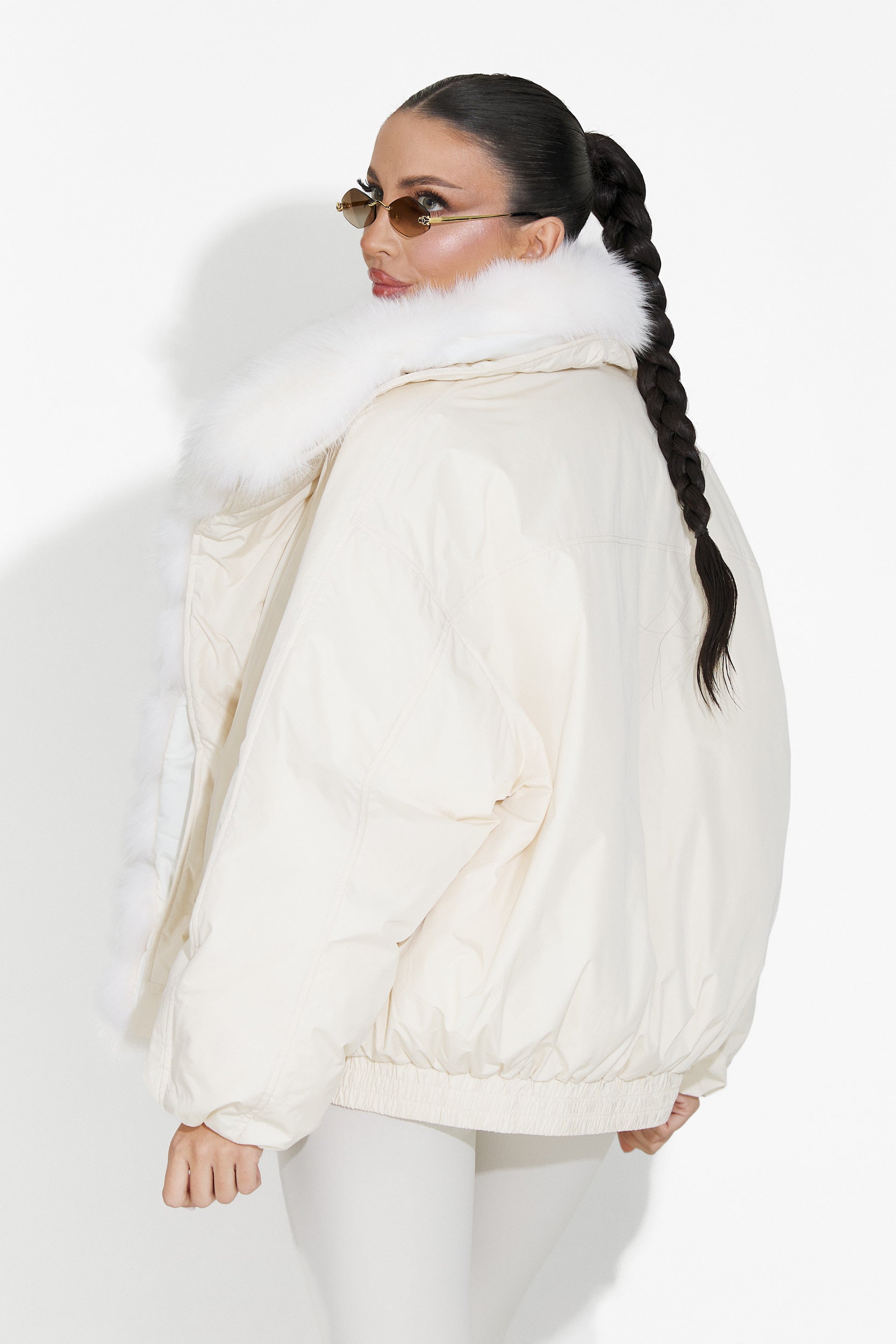 Geaca dama casual bej Arvion Bogas