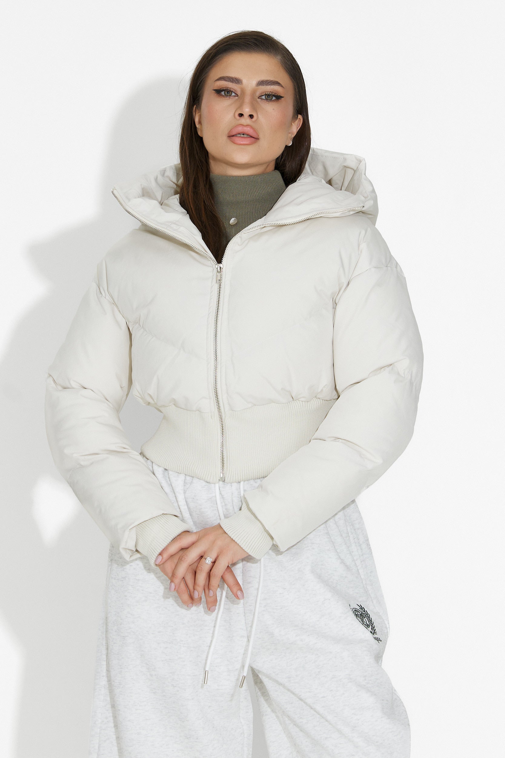 Geaca dama casual bej Lumaya Bogas