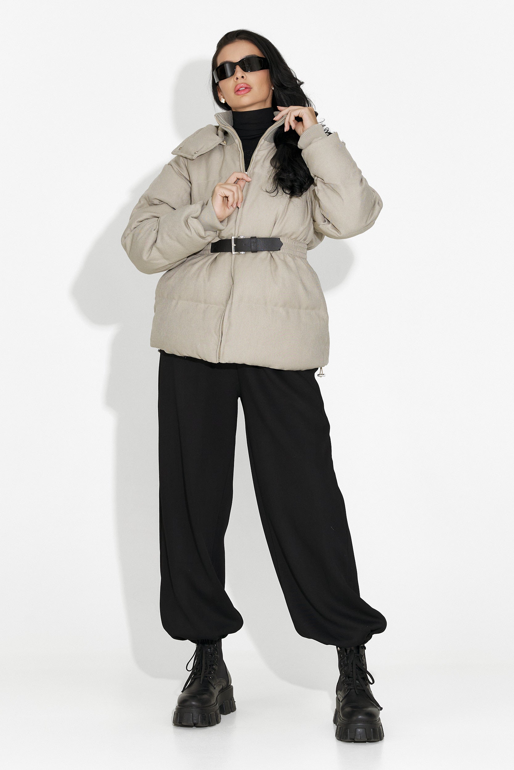 Geaca dama casual grej Savrina Bogas