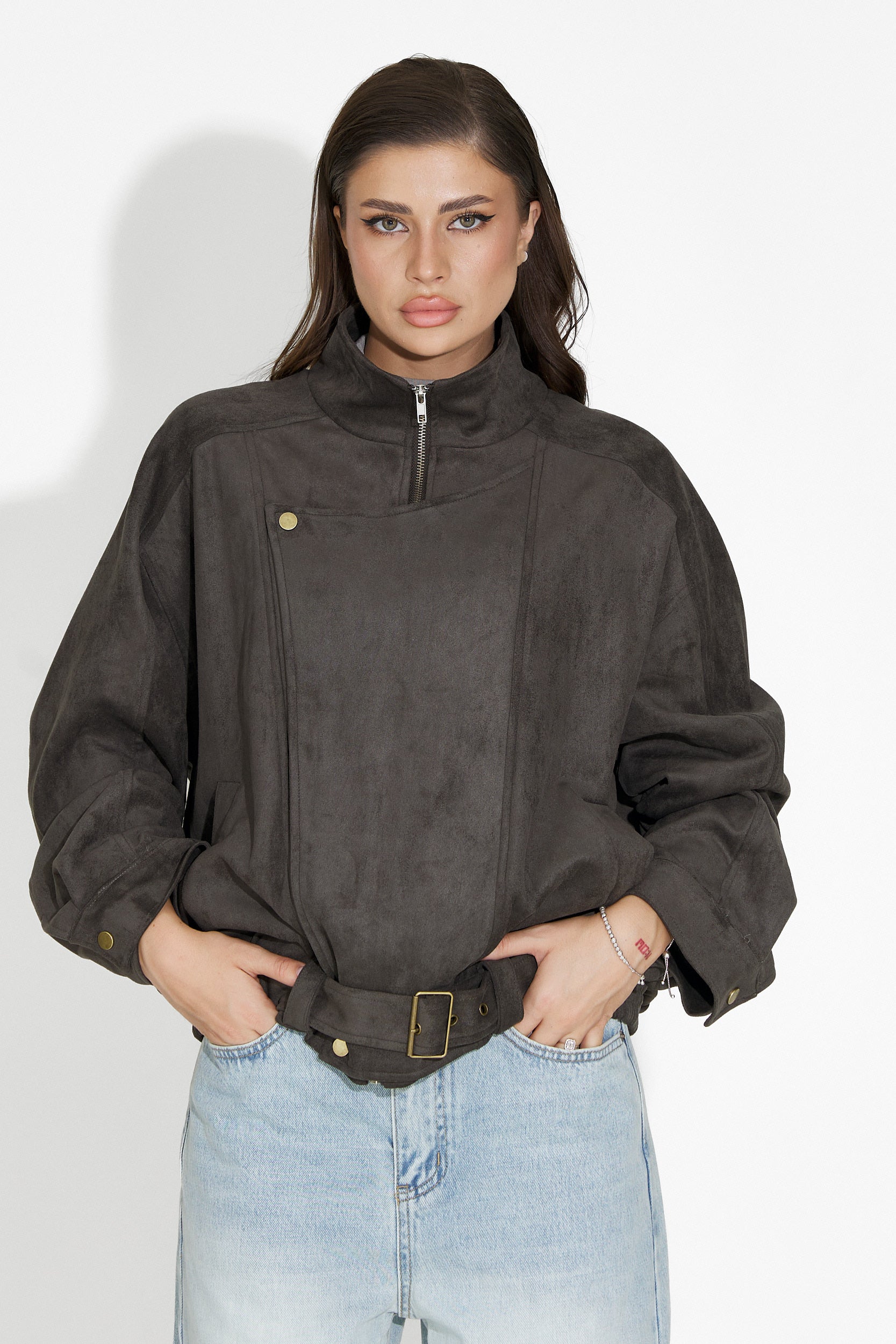 Geaca dama casual gri Ismoria Bogas