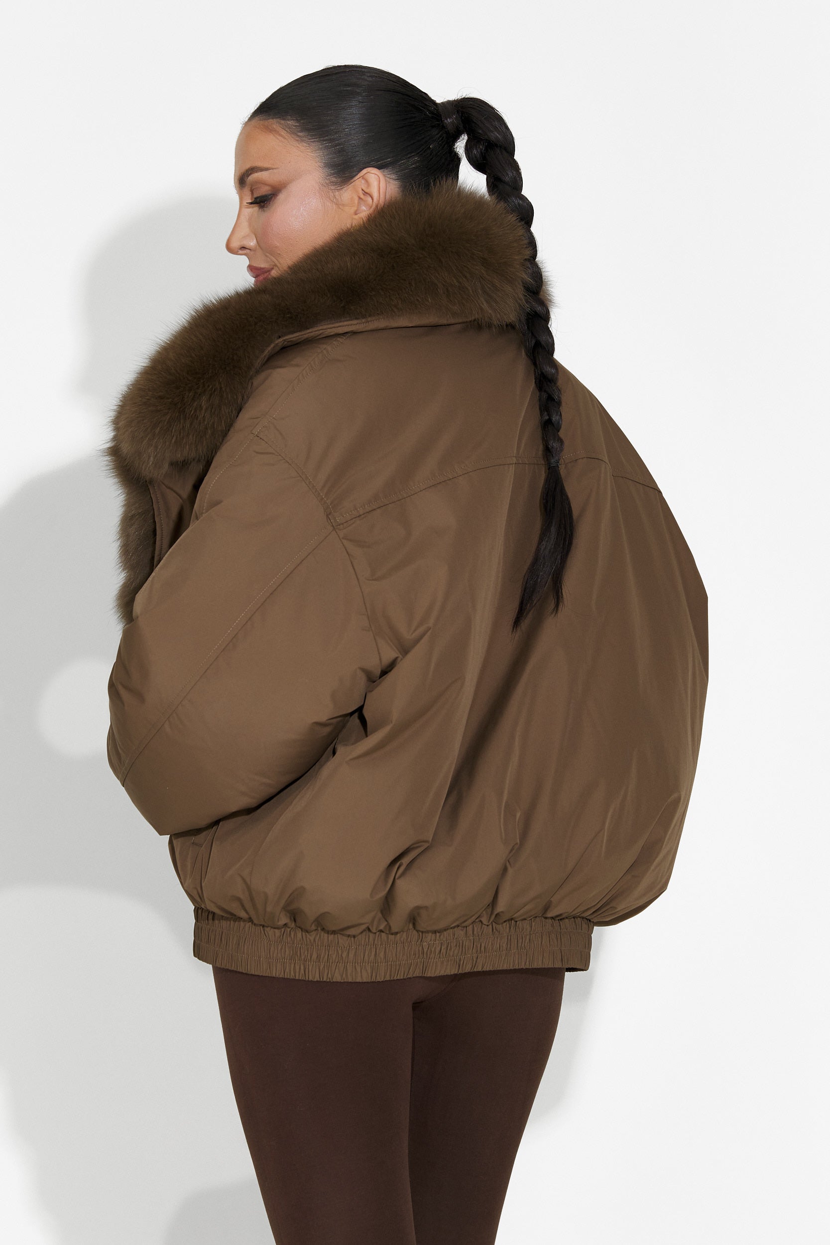 Geaca dama casual maro Arvion Bogas