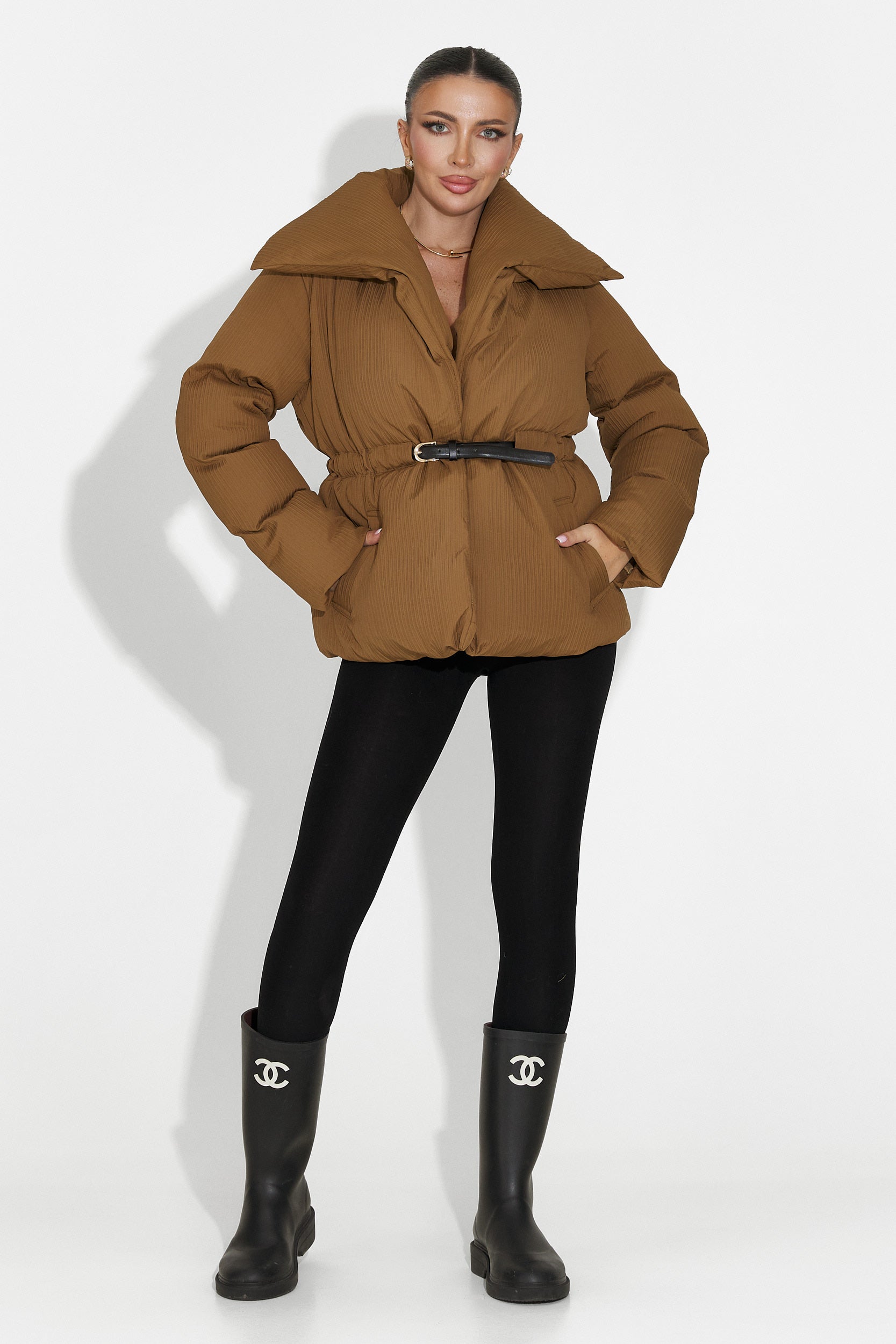 Geaca dama casual maro Eonica Bogas