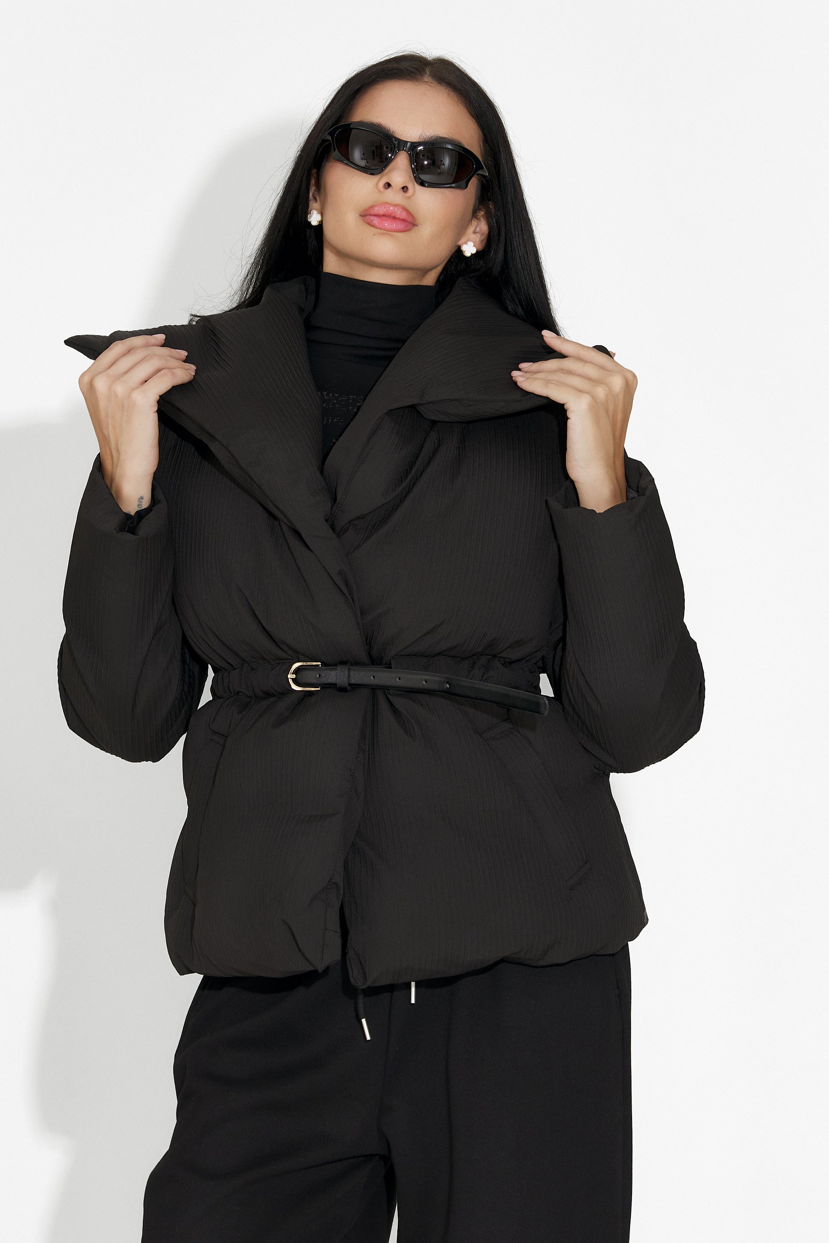 Geaca dama casual neagra Eonica Bogas