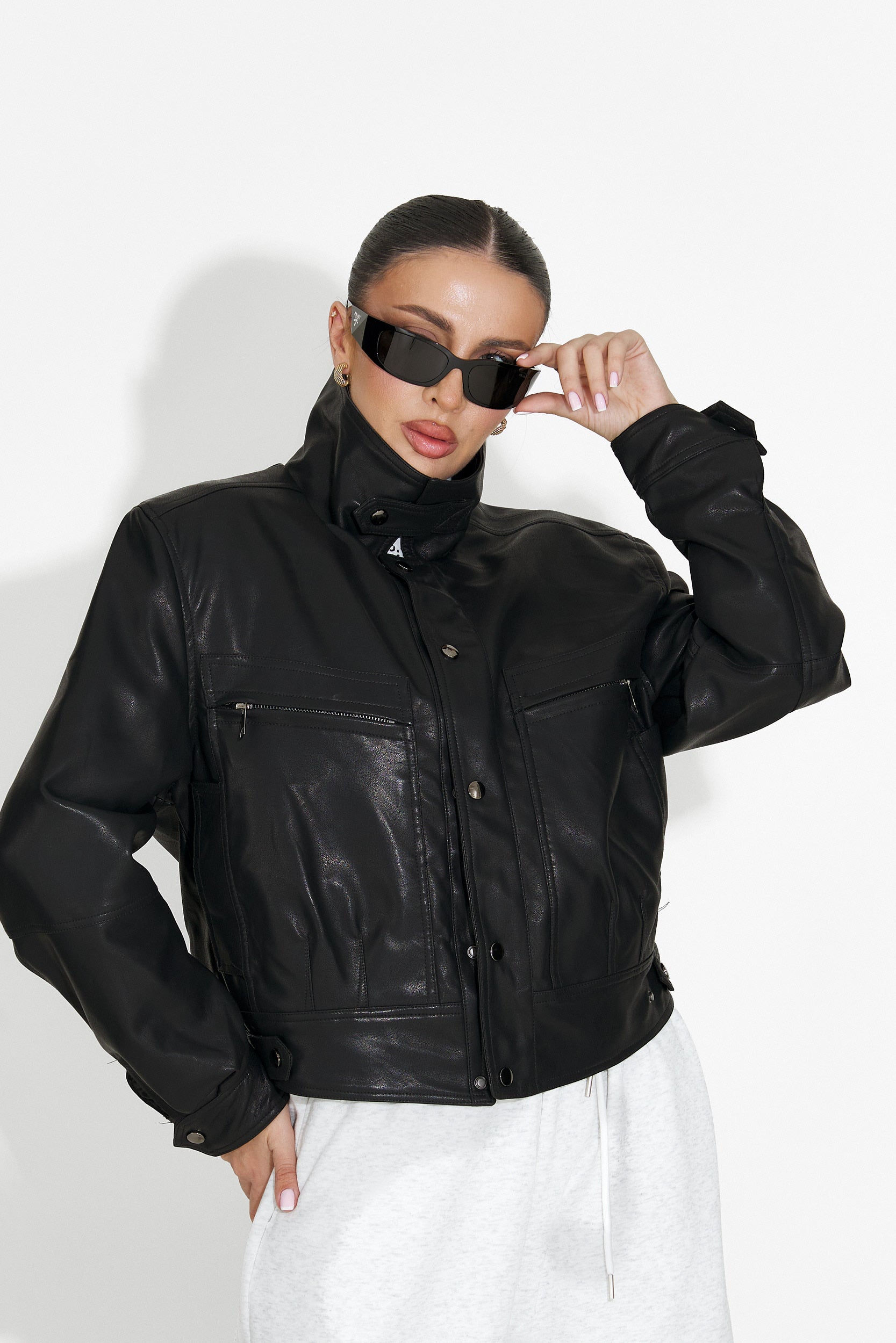 Geaca dama casual neagra Giselia Bogas