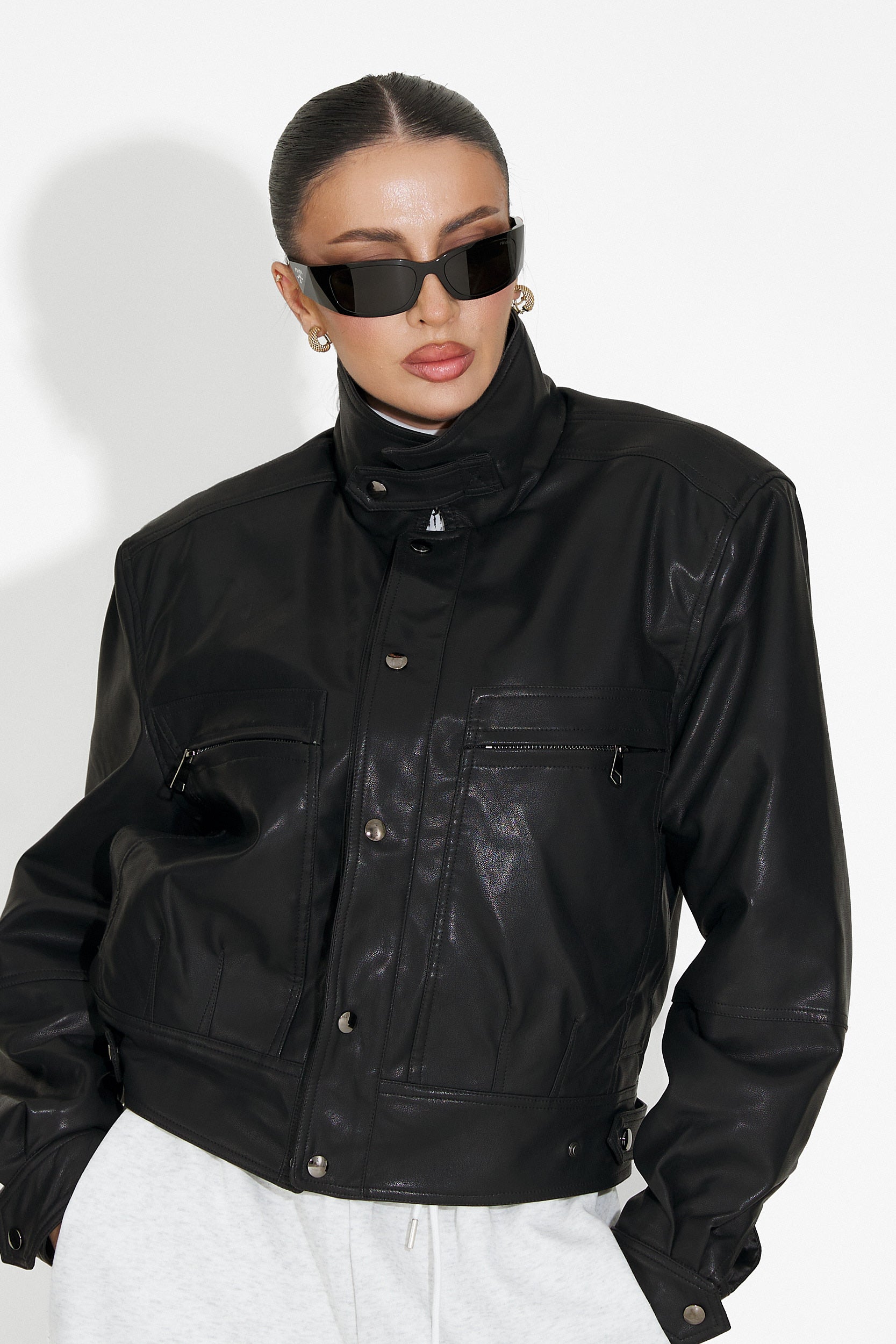 Geaca dama casual neagra Giselia Bogas