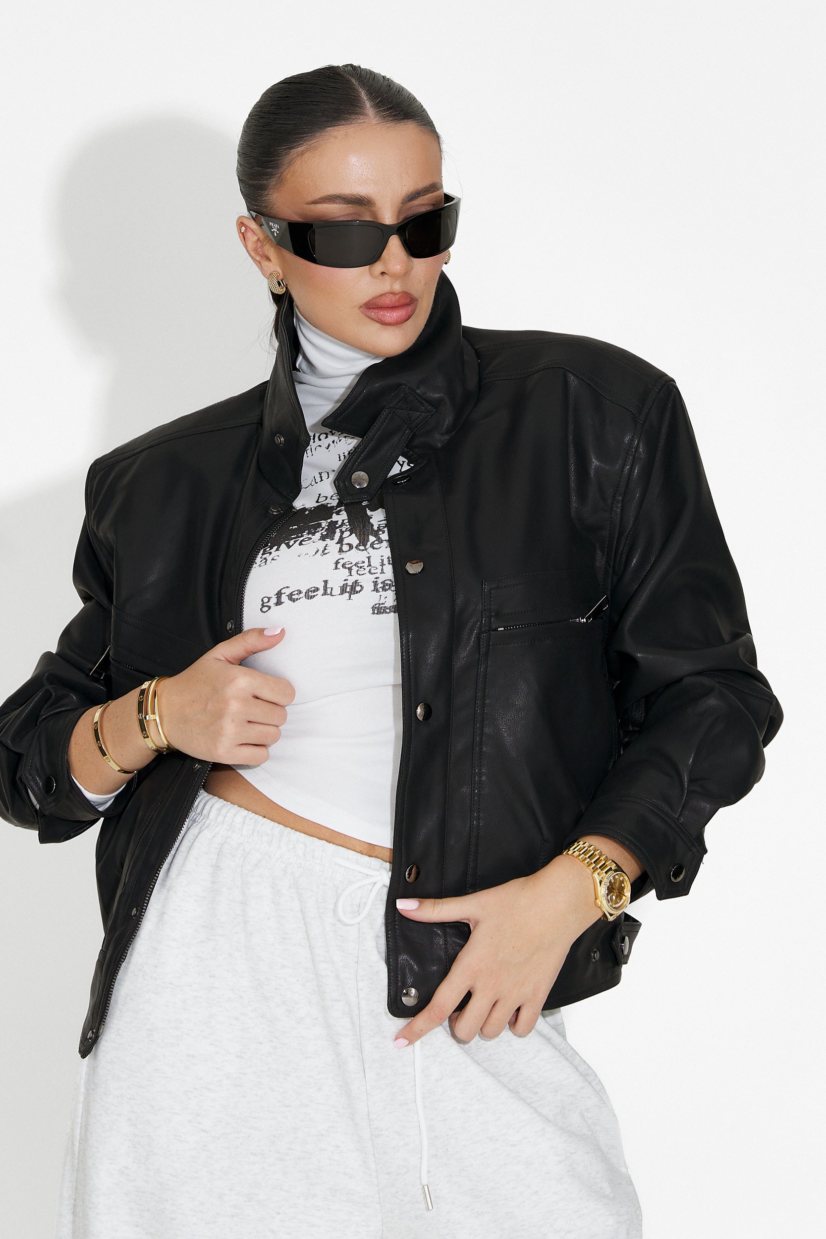 Geaca dama casual neagra Giselia Bogas