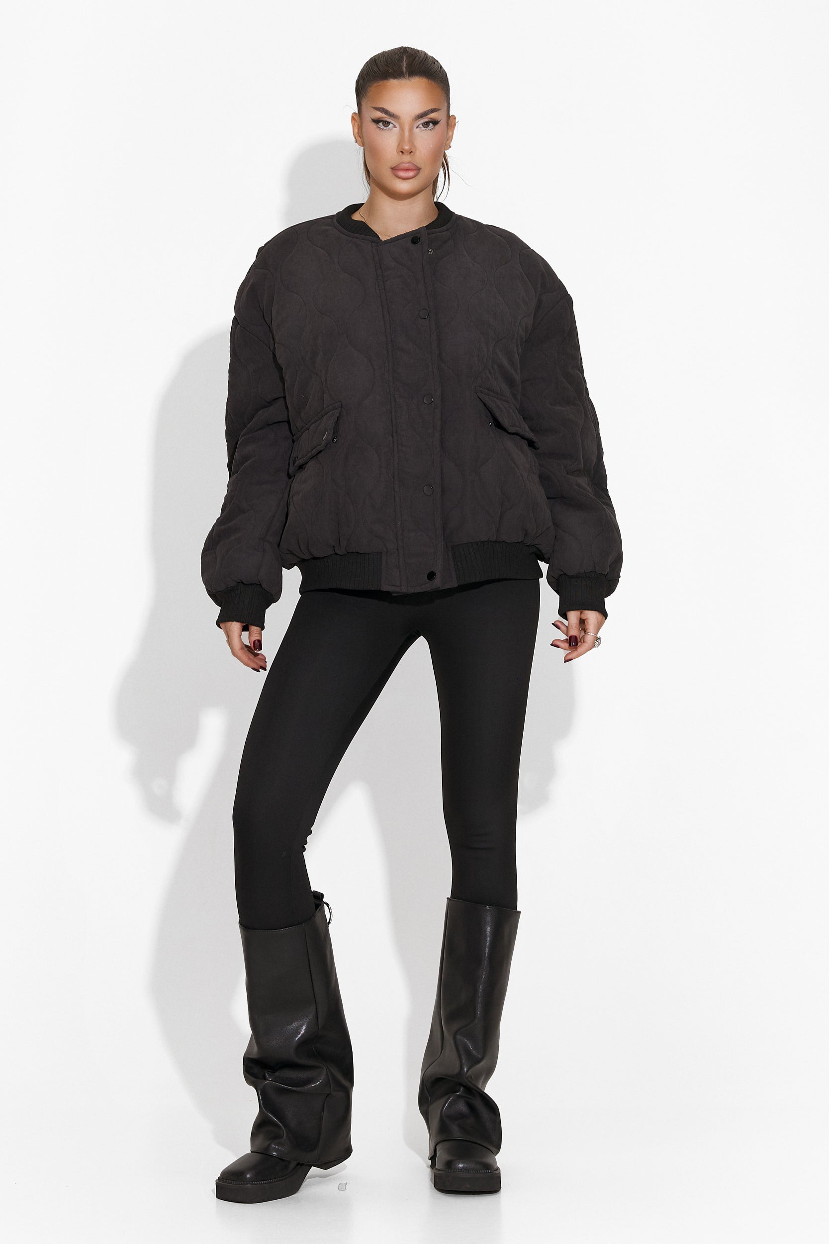 Geaca dama casual neagra Winfrey Bogas