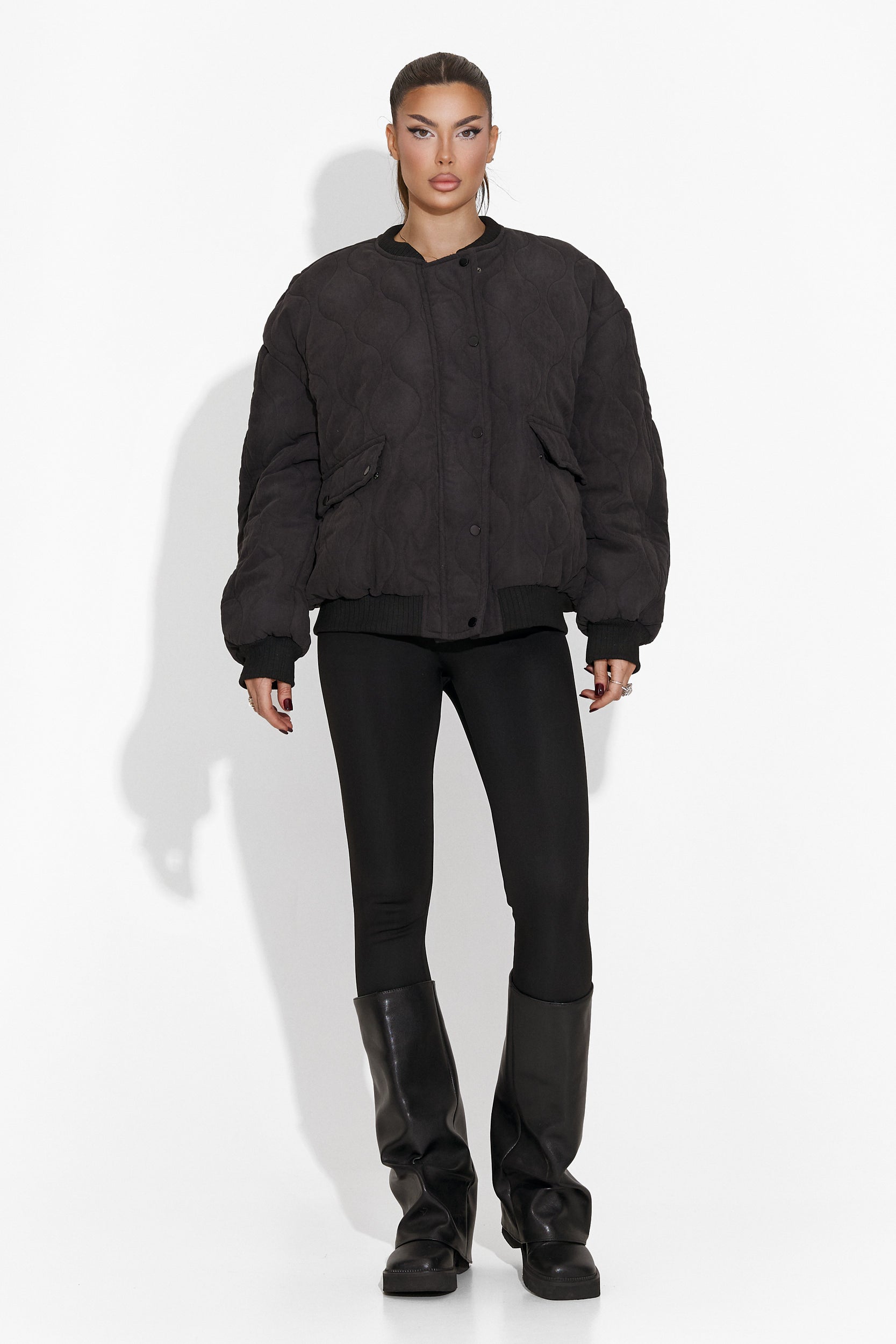 Geaca dama casual neagra Winfrey Bogas