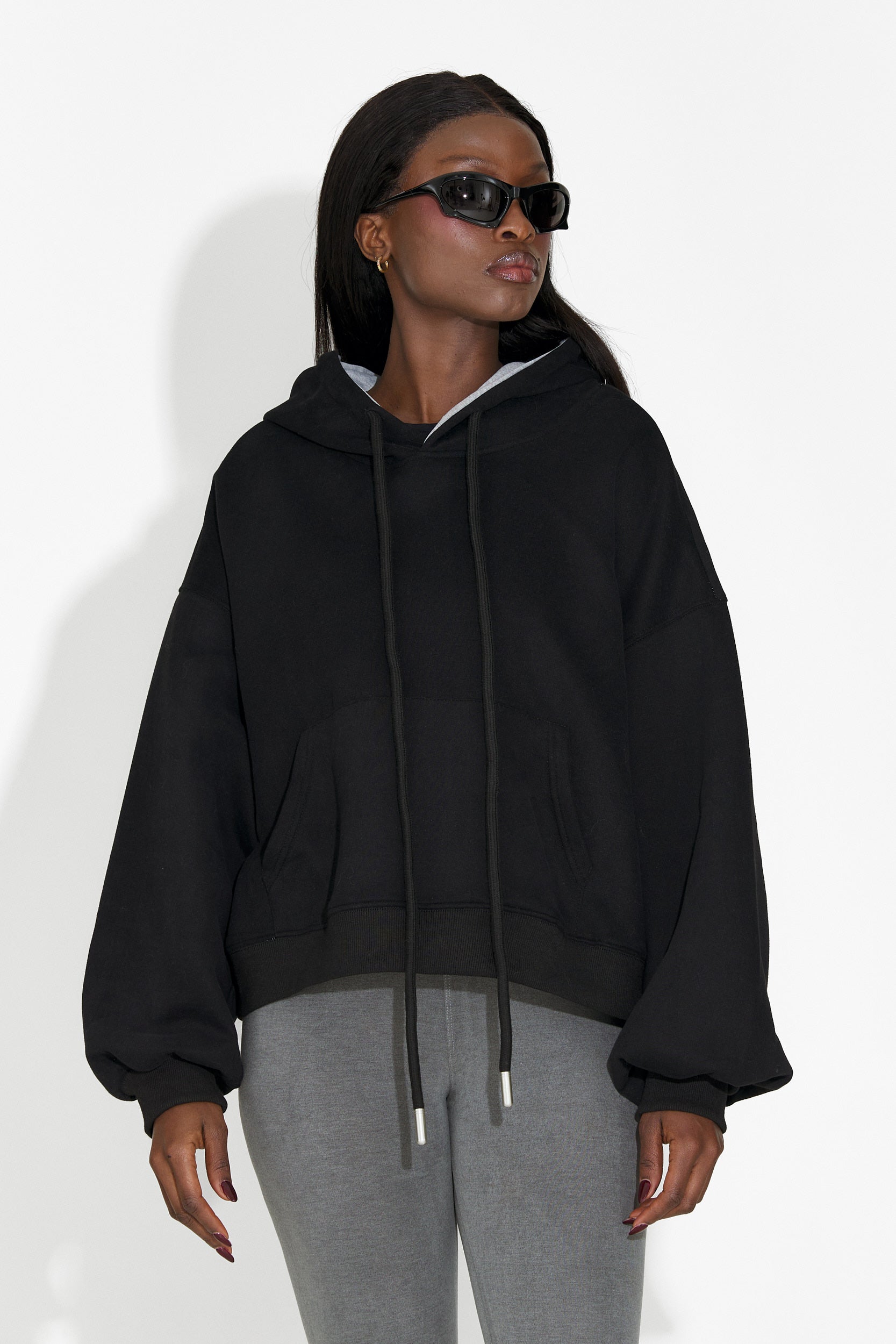 Hanorac dama casual negru Loravia Bogas