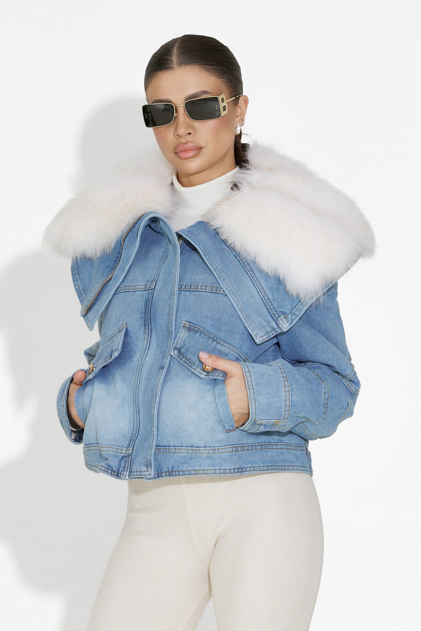 Jacheta dama bleu Veliora Bogas