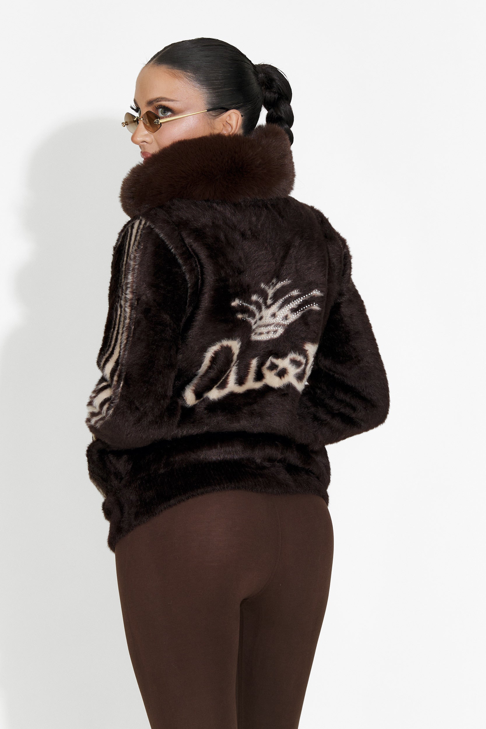 Jacheta dama casual 2 fete maro bej Valoria Bogas