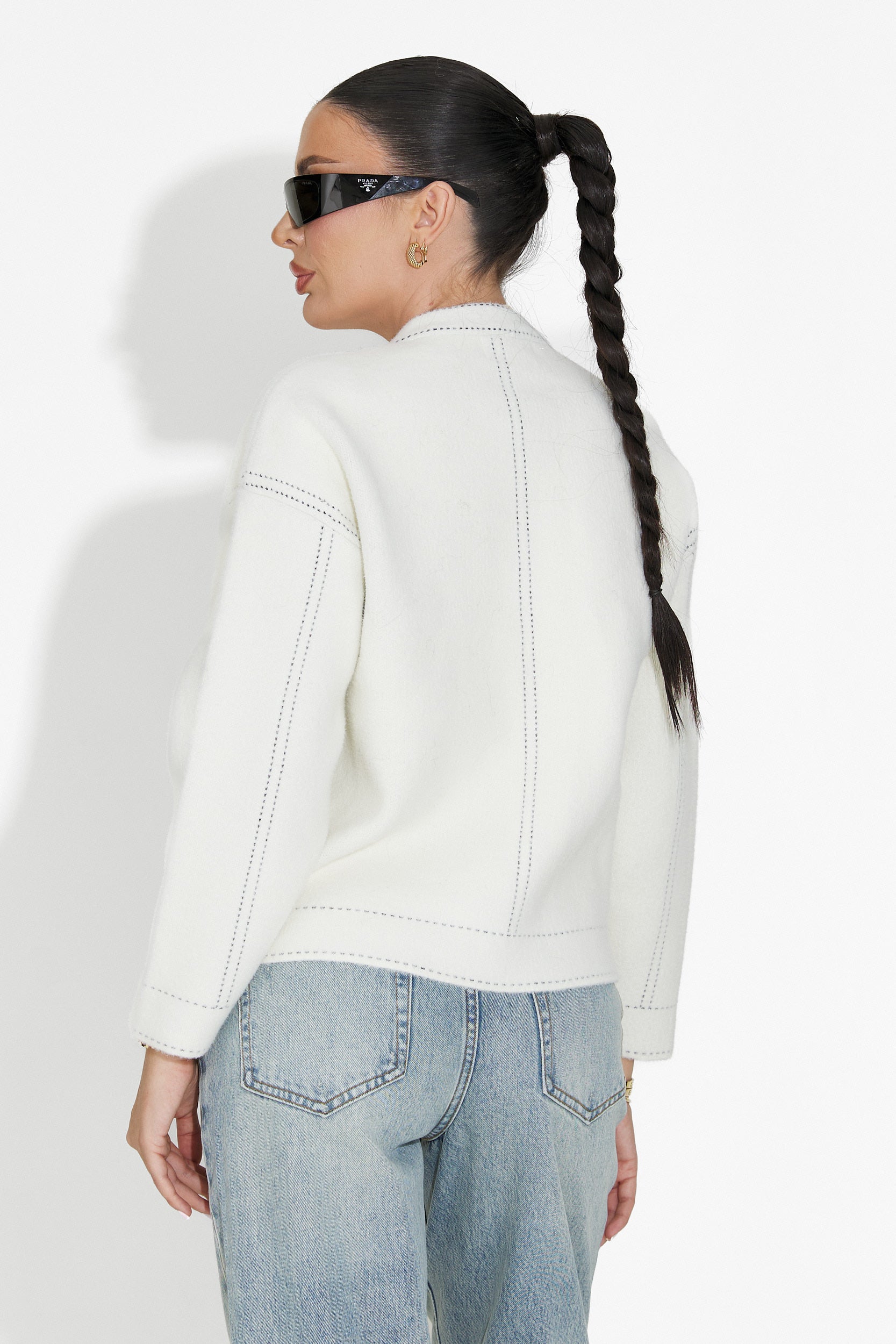 Jacheta dama casual alba Emalin Bogas