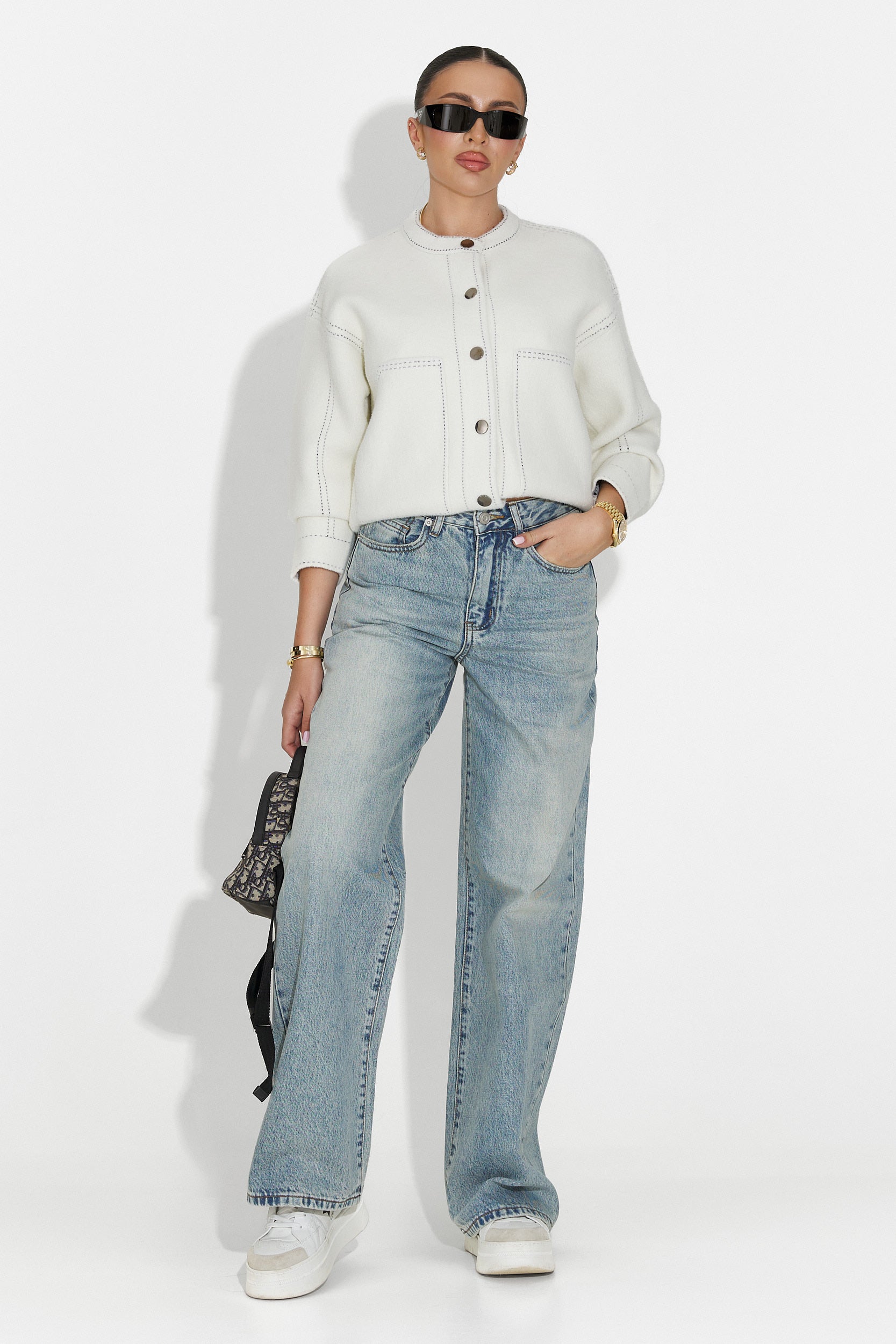 Jacheta dama casual alba Emalin Bogas