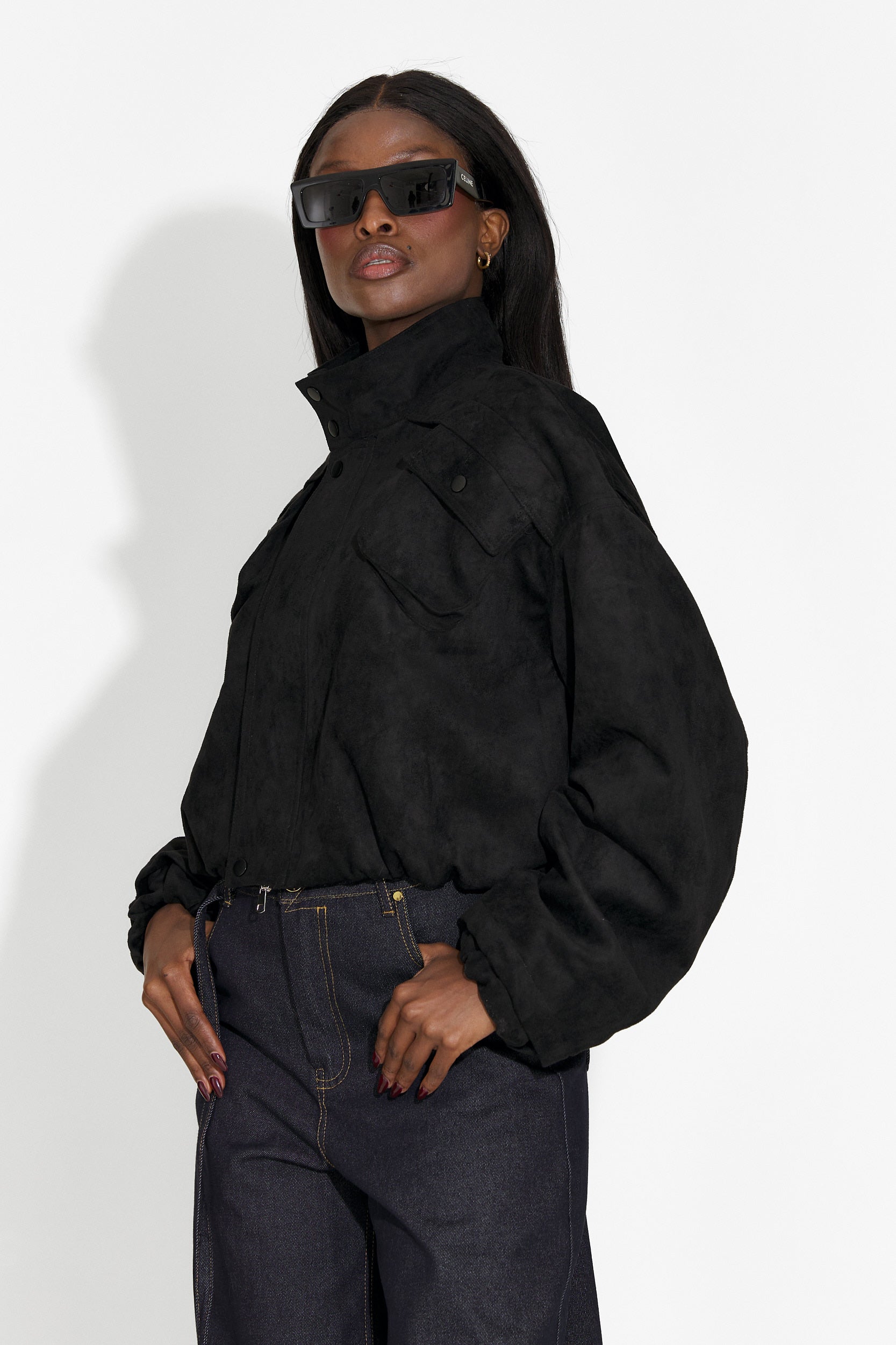 Jacheta dama casual neagra Trinidad Bogas