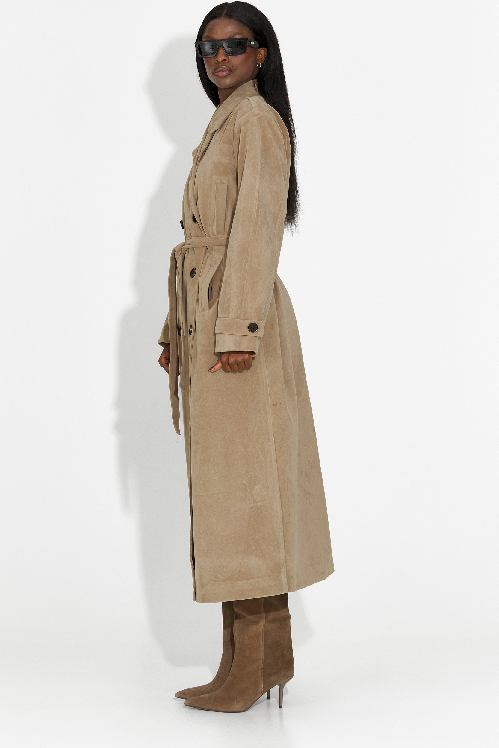 Palton dama elegant bej Seliora Bogas