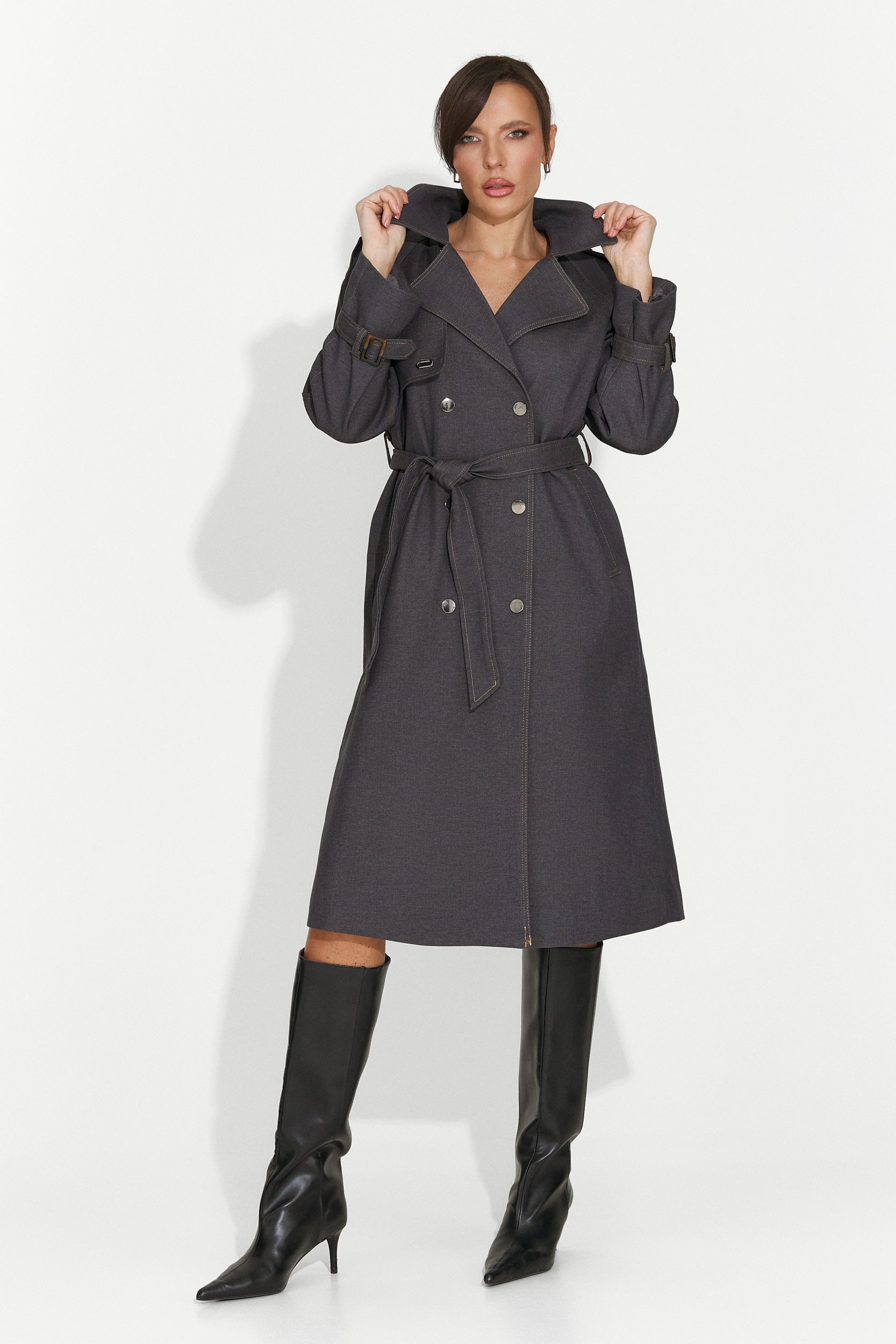 Palton dama elegant gri Nuvia Bogas