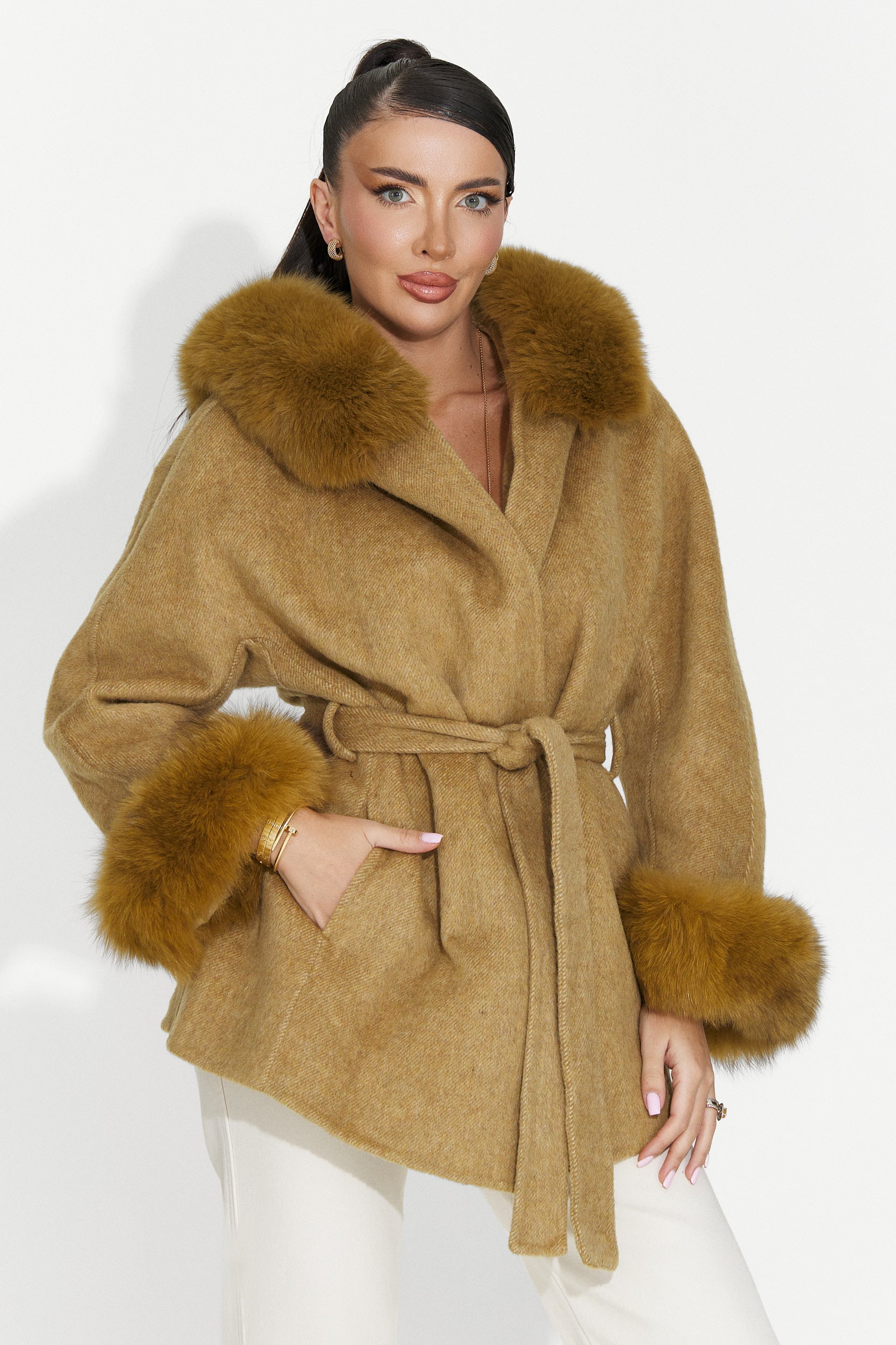 Palton dama elegant maro Betina Bogas