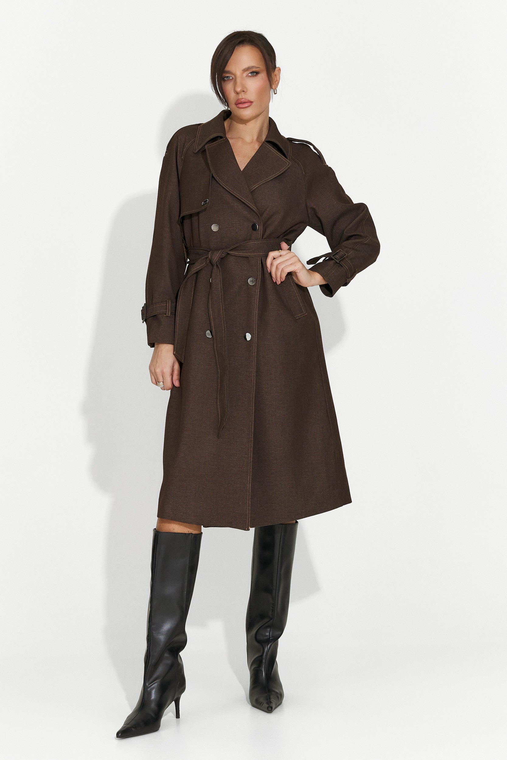 Palton dama elegant maro Nuvia Bogas