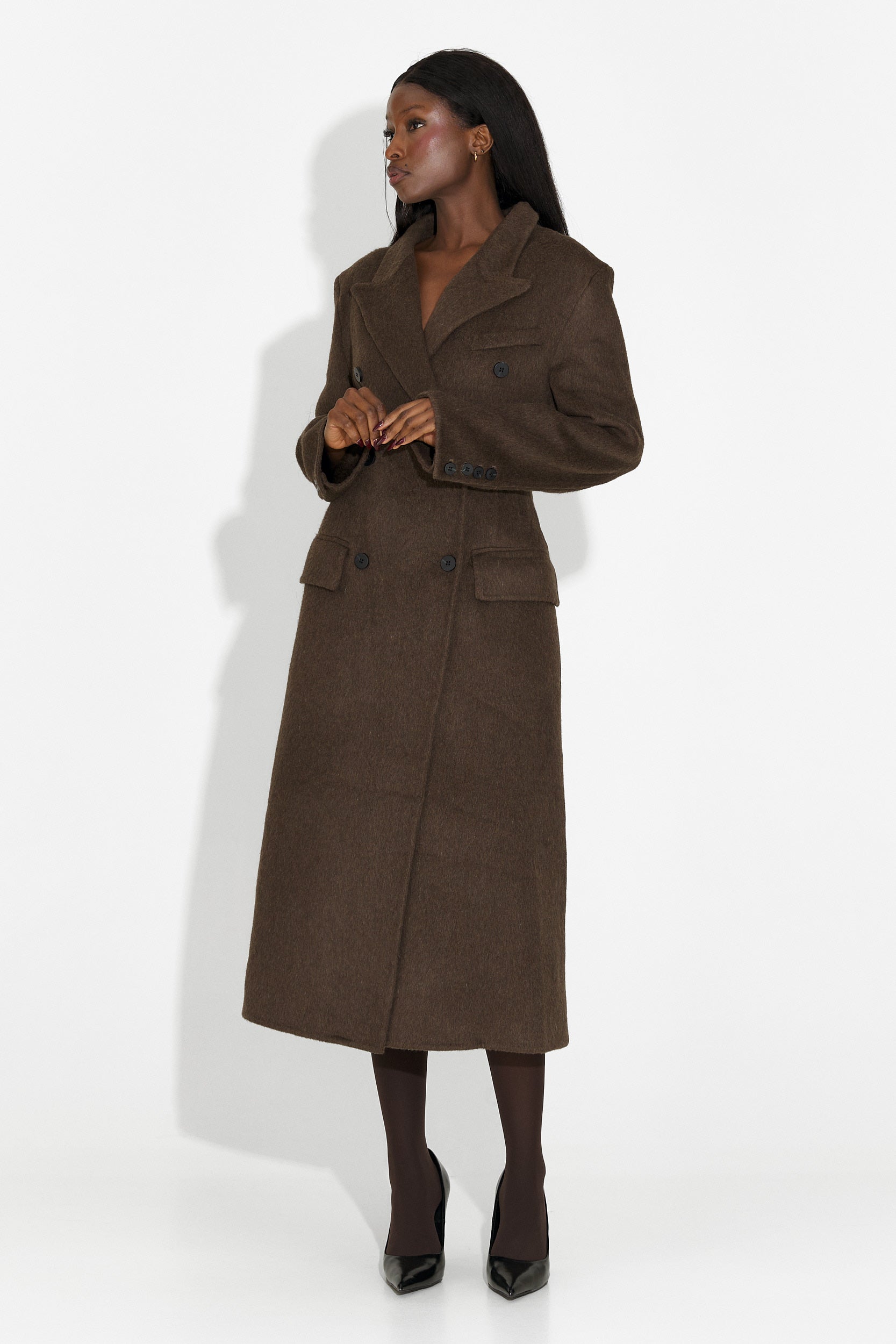 Palton dama elegant maro Savira Bogas