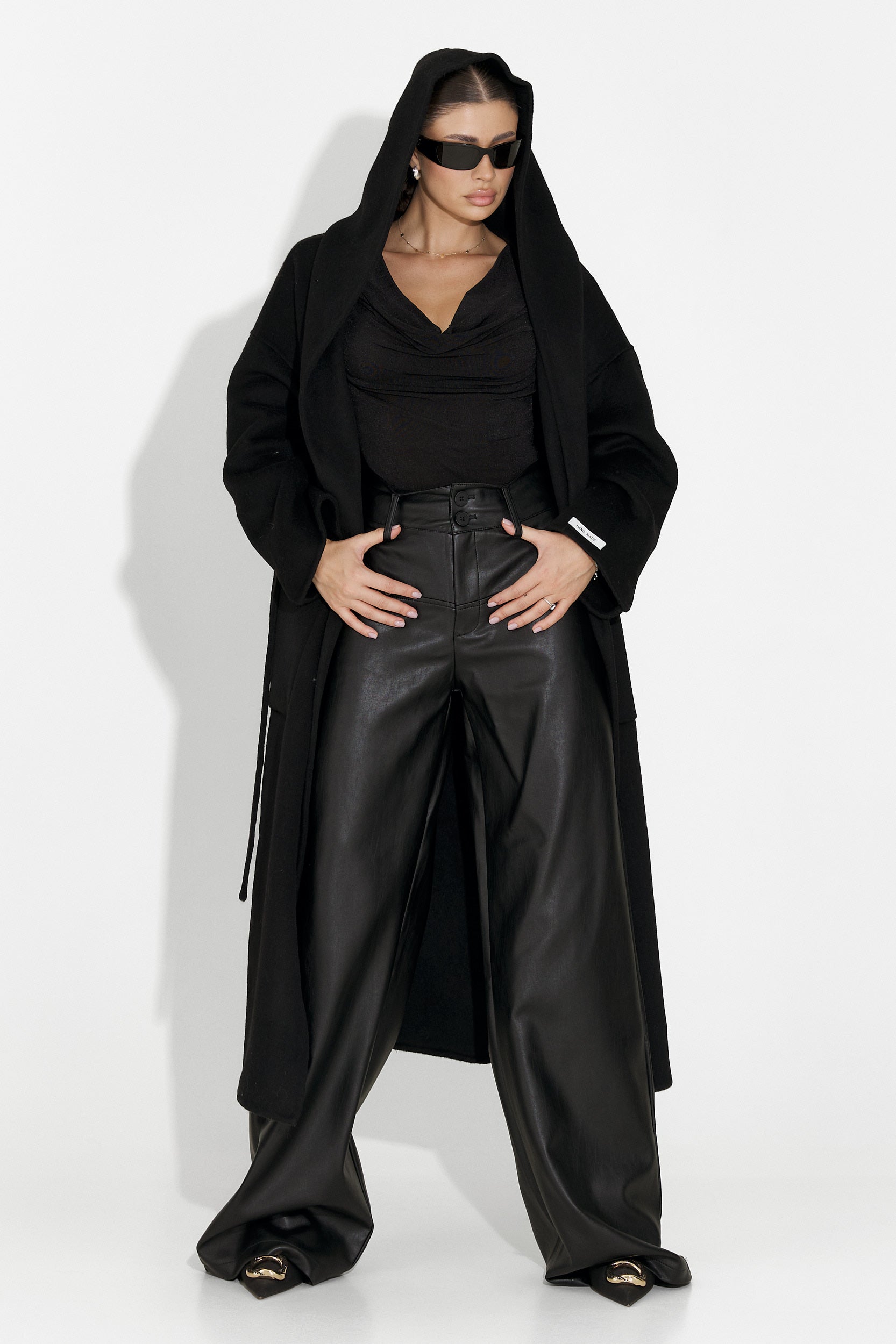 Palton dama elegant negru Carivana Bogas